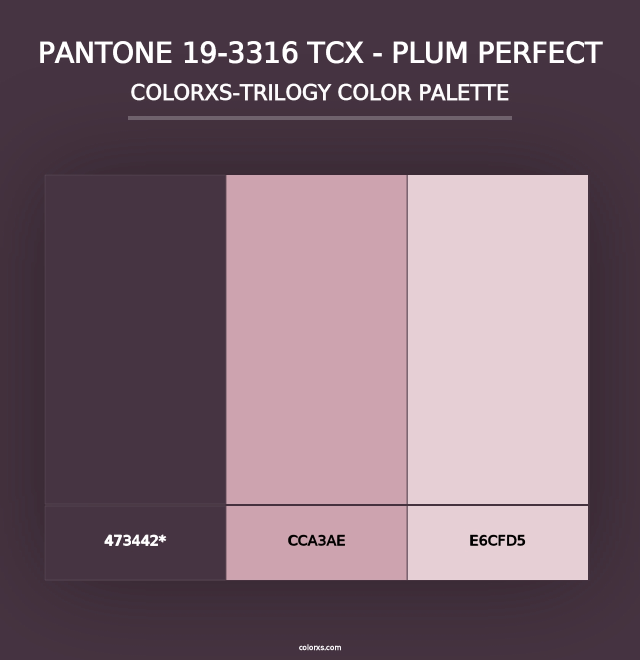 PANTONE 19-3316 TCX - Plum Perfect - Colorxs Trilogy Palette