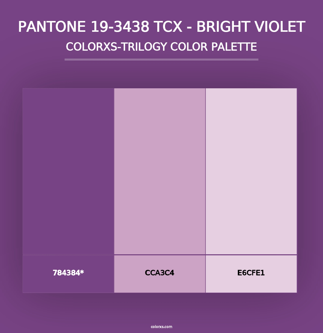 PANTONE 19-3438 TCX - Bright Violet - Colorxs Trilogy Palette