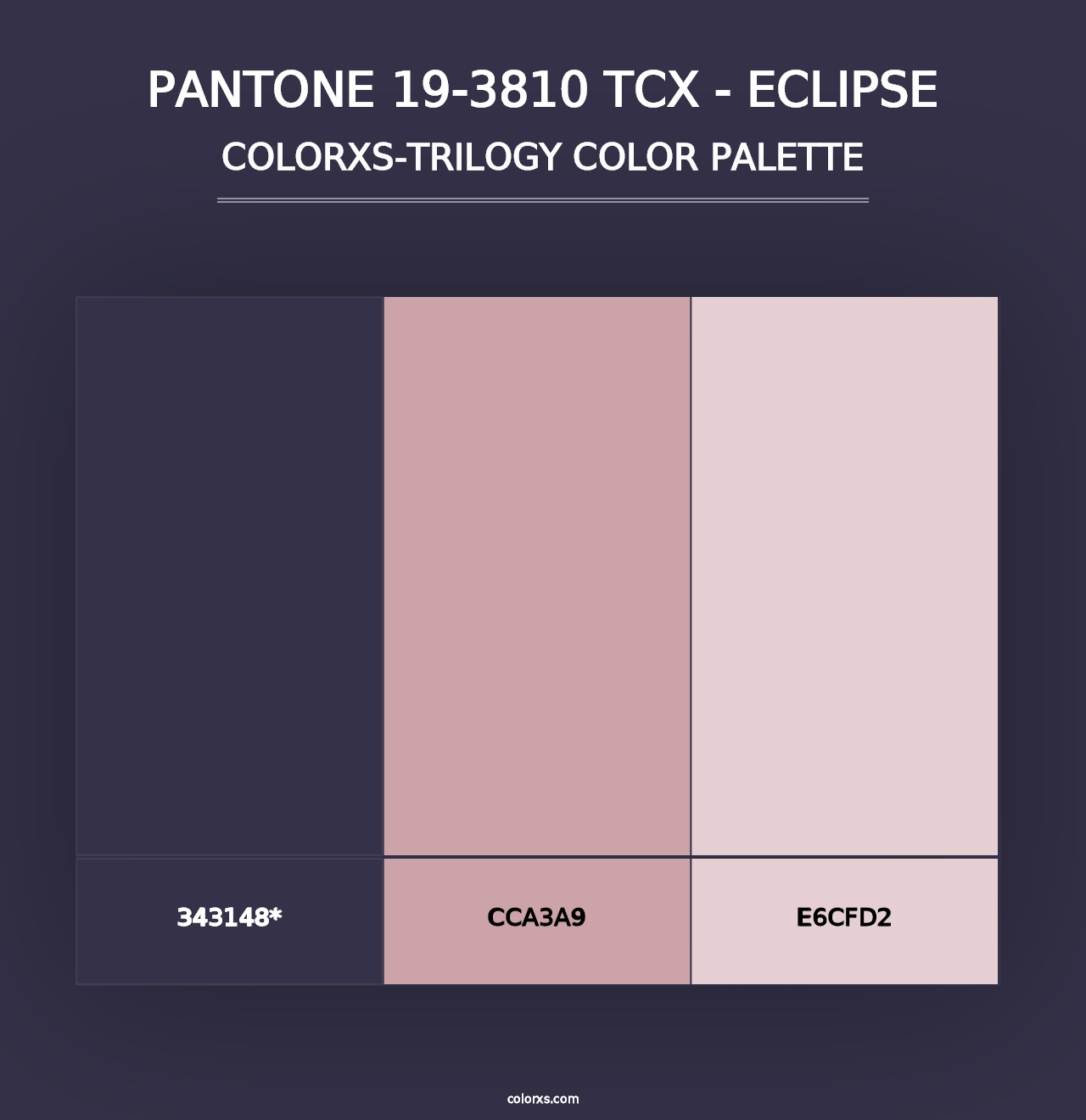 PANTONE 19-3810 TCX - Eclipse - Colorxs Trilogy Palette