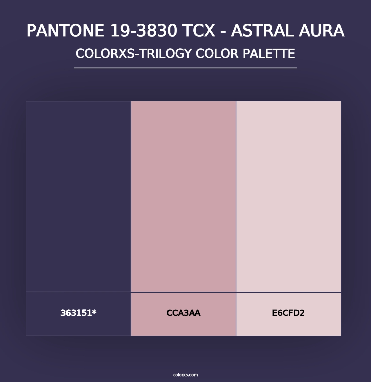 PANTONE 19-3830 TCX - Astral Aura - Colorxs Trilogy Palette