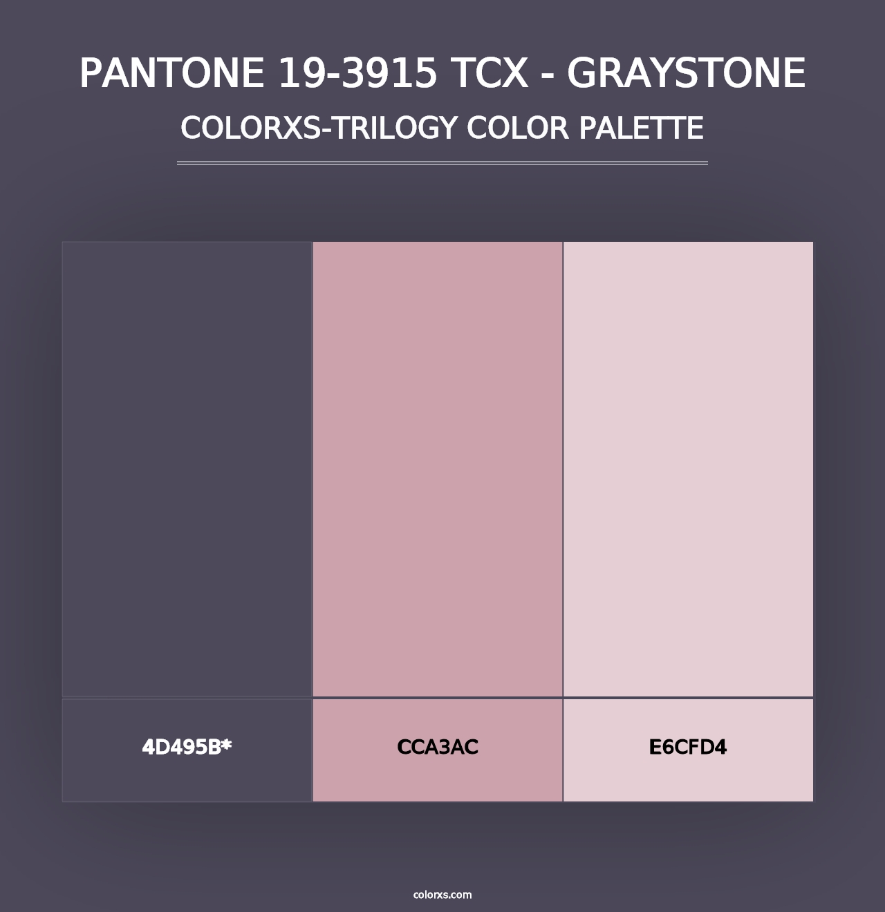 PANTONE 19-3915 TCX - Graystone - Colorxs Trilogy Palette