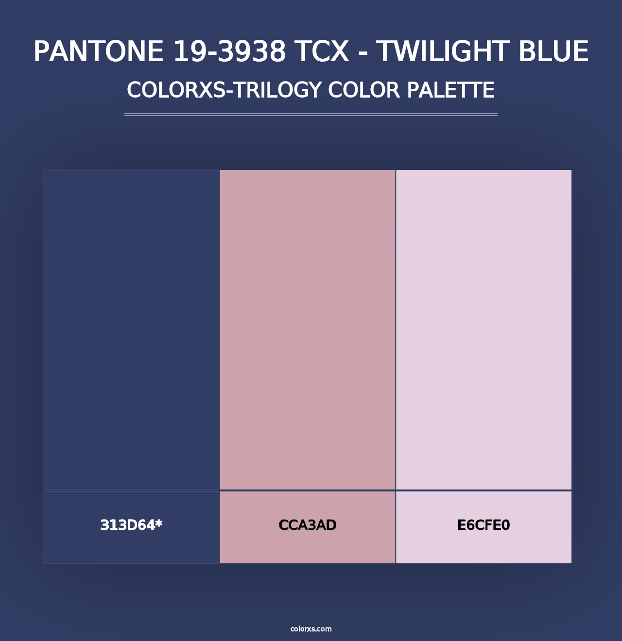 PANTONE 19-3938 TCX - Twilight Blue - Colorxs Trilogy Palette