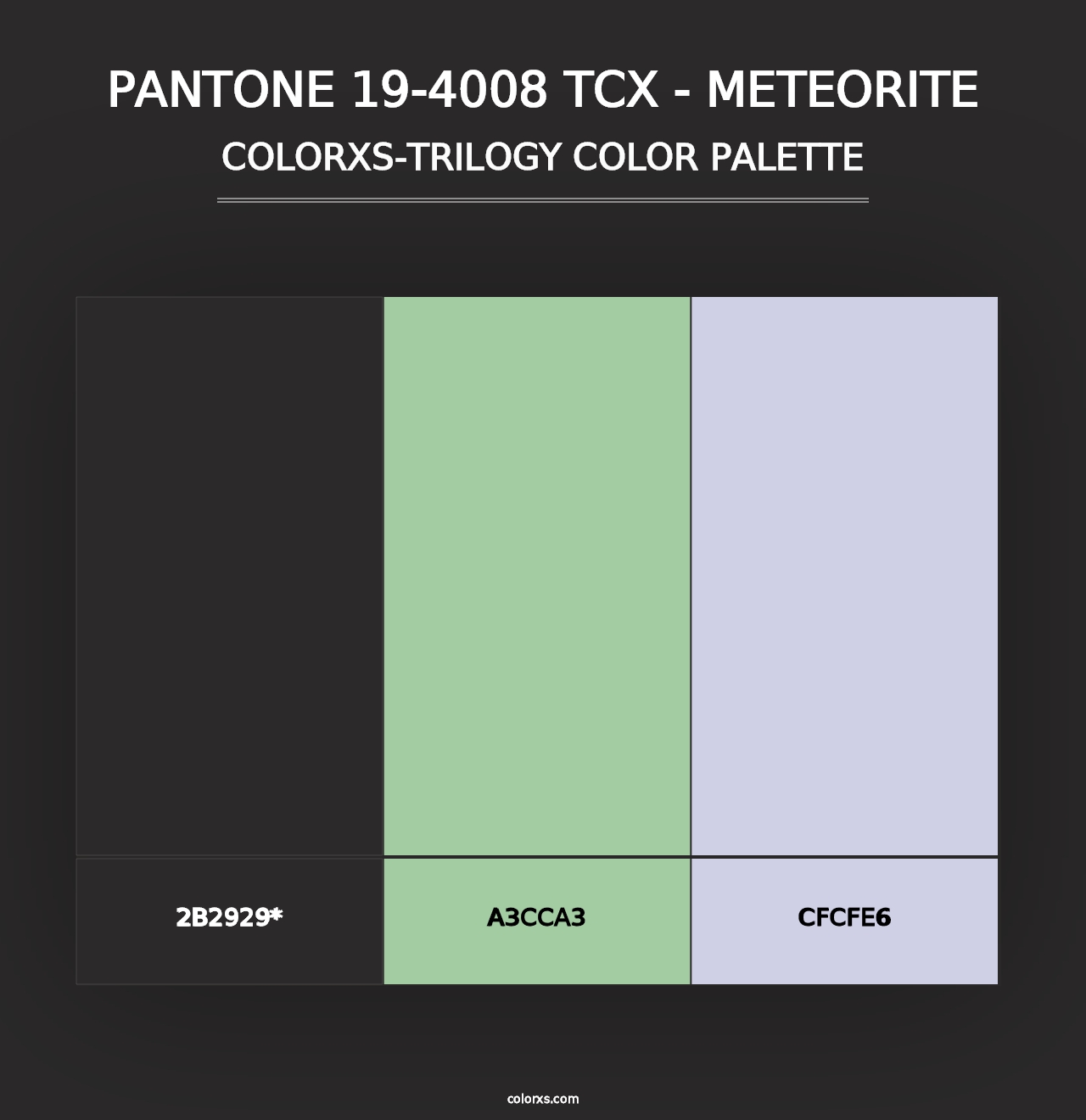 PANTONE 19-4008 TCX - Meteorite - Colorxs Trilogy Palette