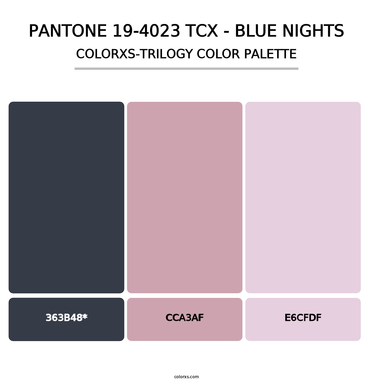 PANTONE 19-4023 TCX - Blue Nights - Colorxs Trilogy Palette