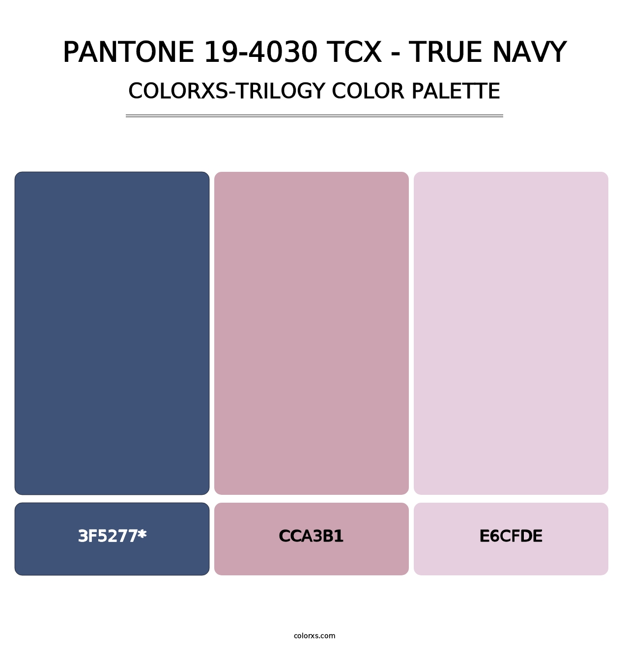 PANTONE 19-4030 TCX - True Navy - Colorxs Trilogy Palette