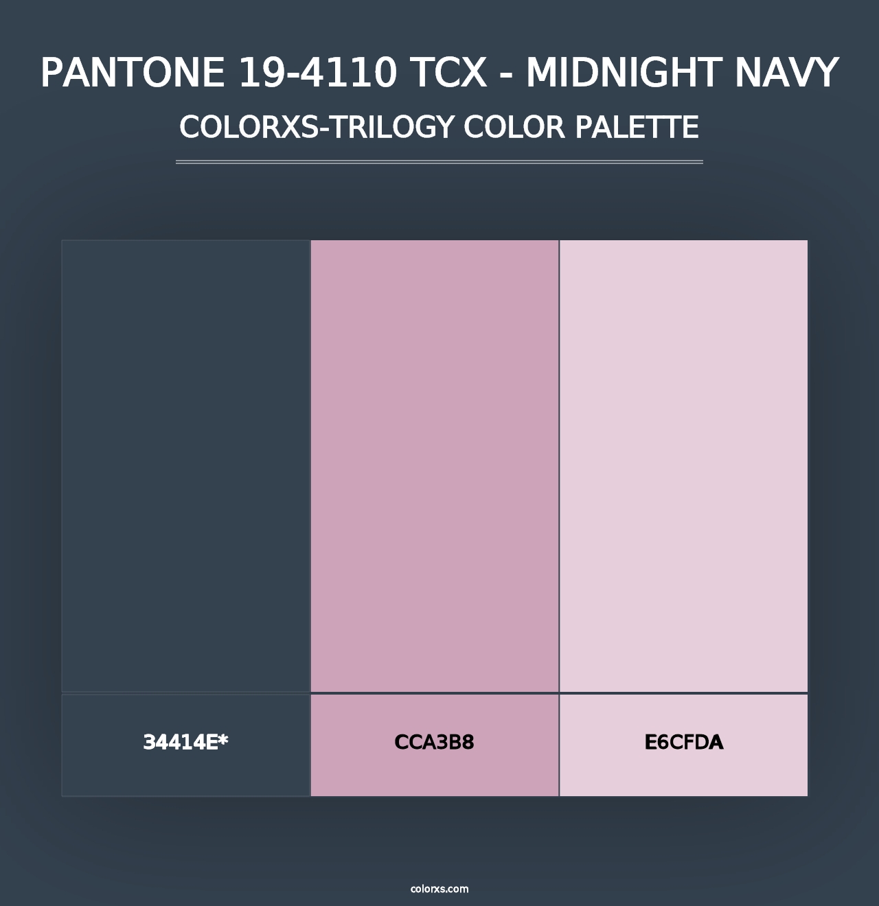 PANTONE 19-4110 TCX - Midnight Navy - Colorxs Trilogy Palette