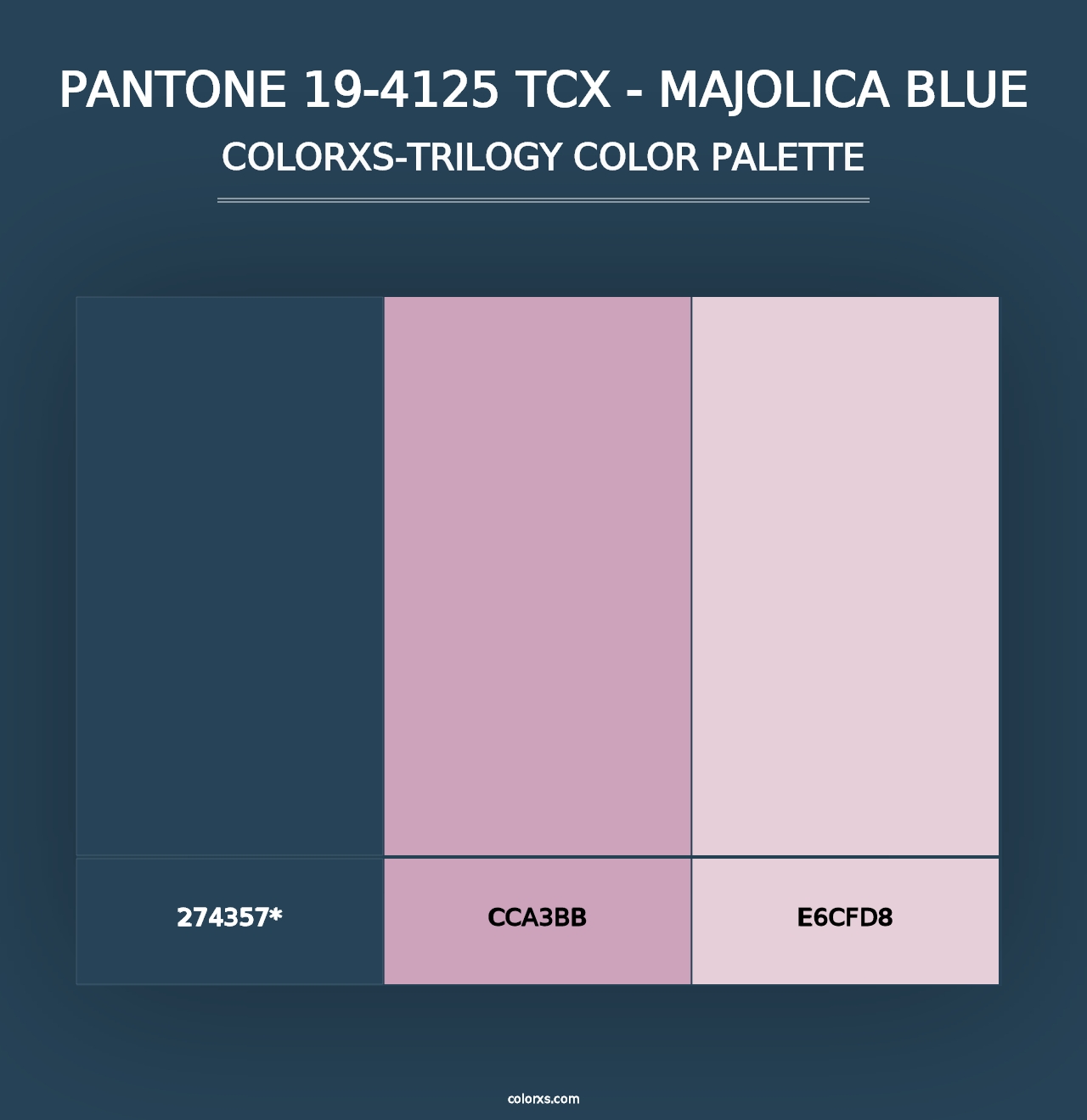 PANTONE 19-4125 TCX - Majolica Blue - Colorxs Trilogy Palette