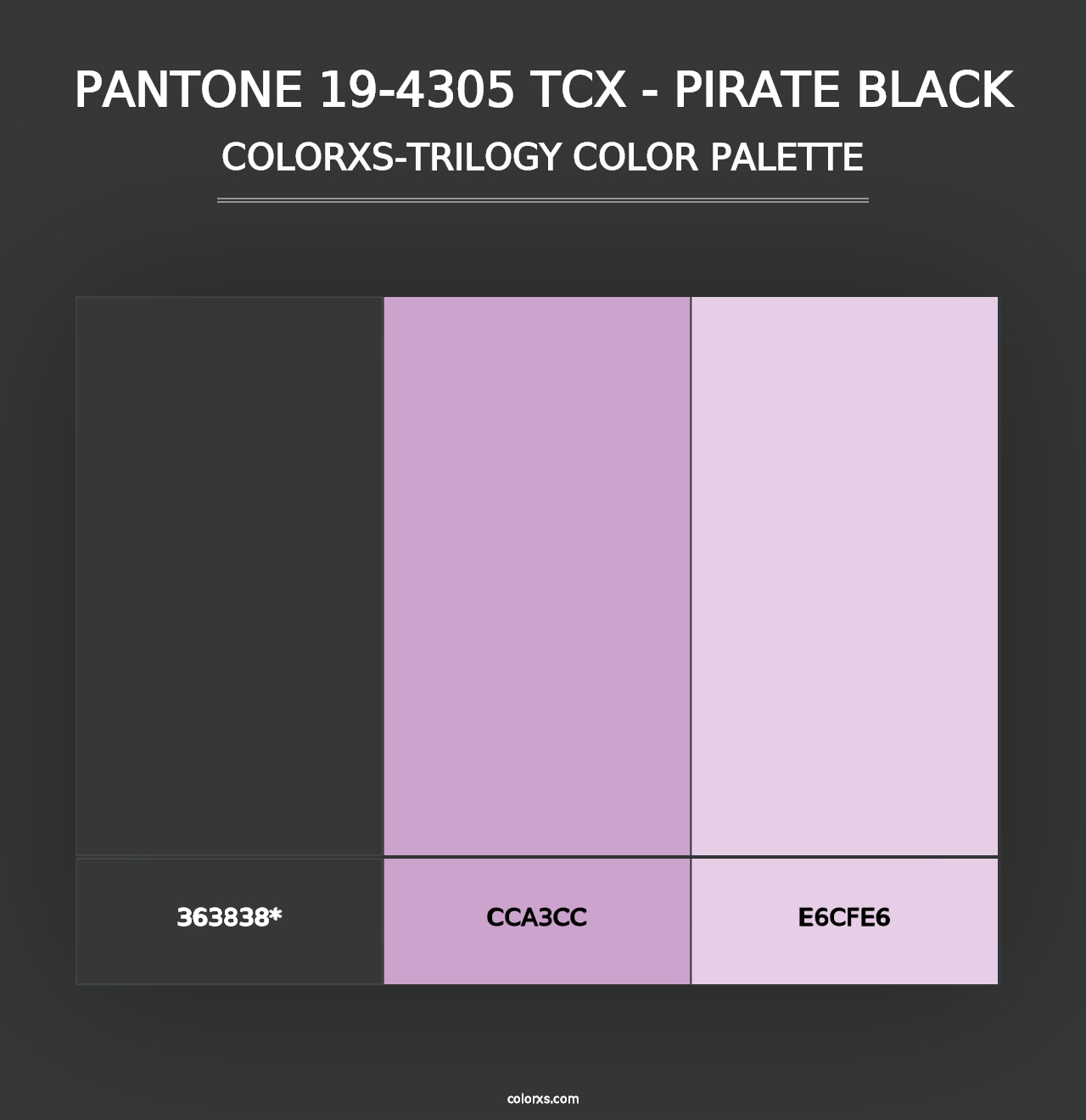 PANTONE 19-4305 TCX - Pirate Black - Colorxs Trilogy Palette