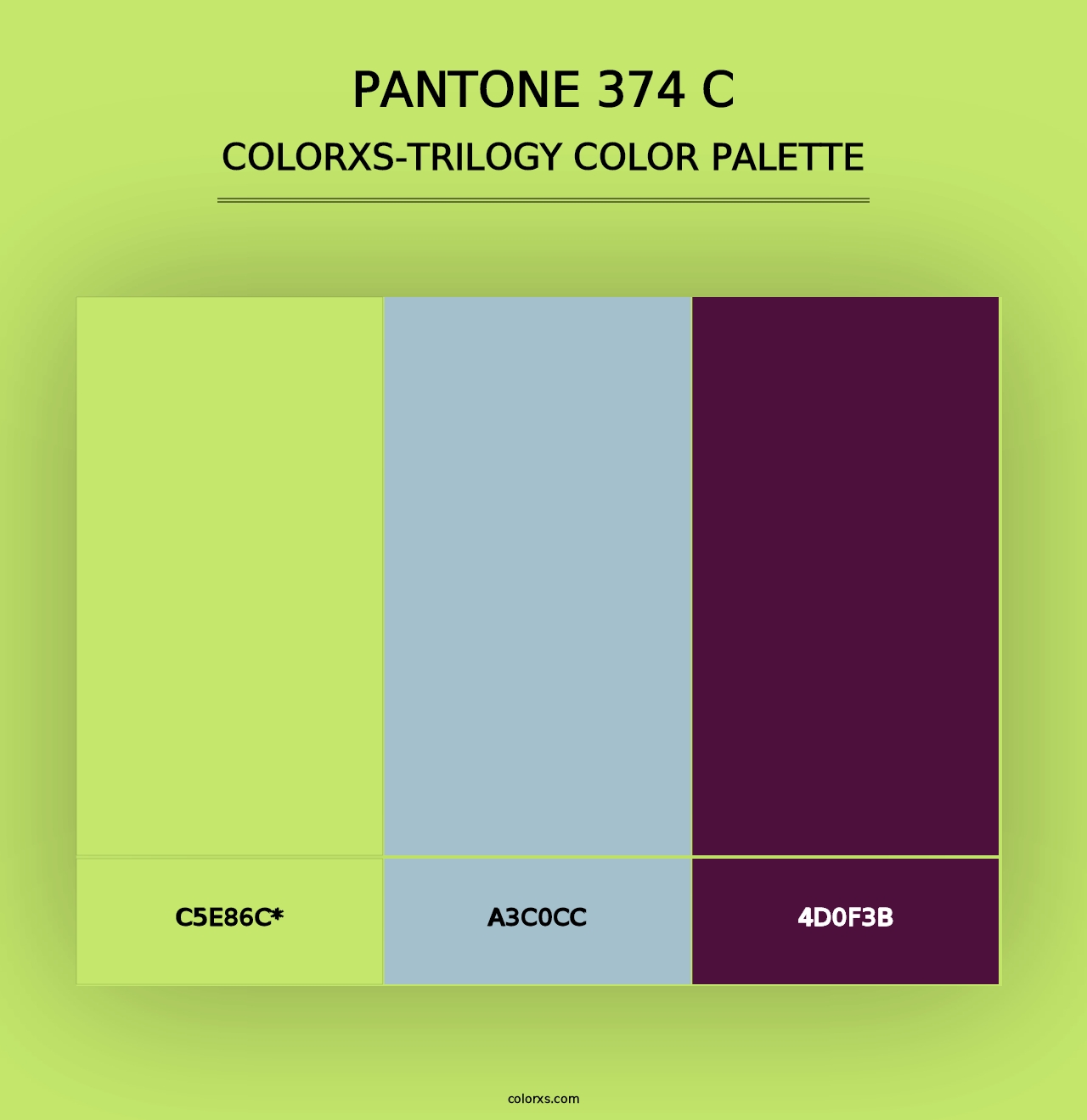 PANTONE 374 C - Colorxs Trilogy Palette