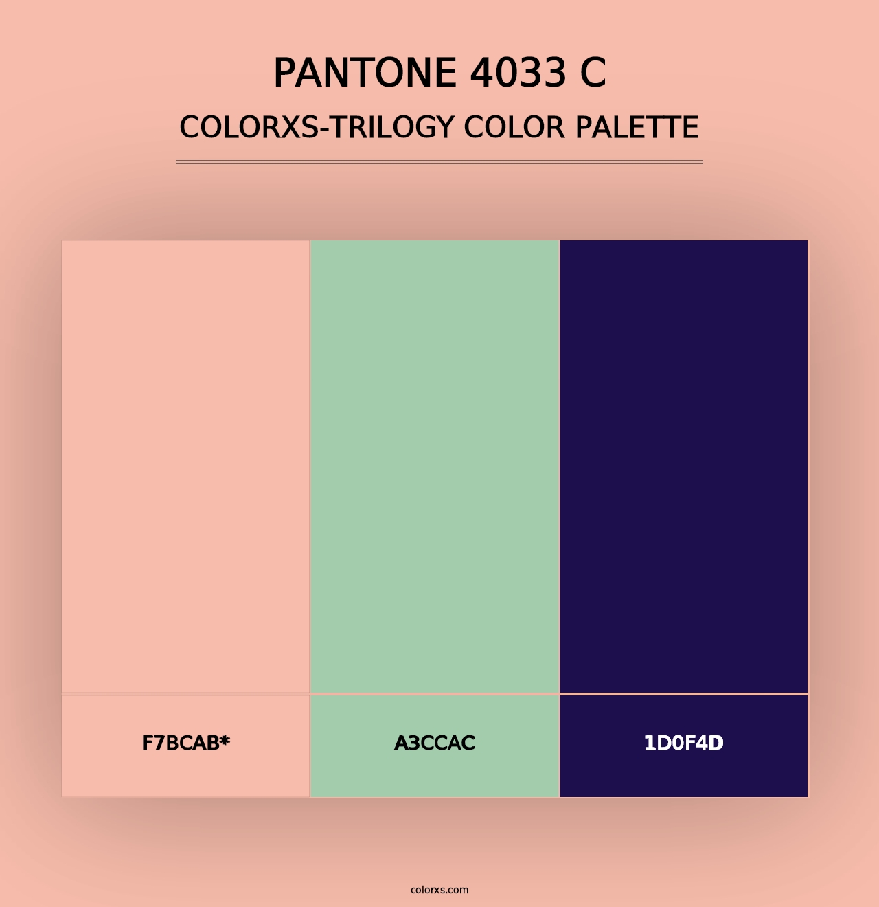 PANTONE 4033 C - Colorxs Trilogy Palette