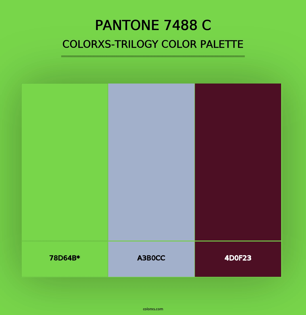 PANTONE 7488 C - Colorxs Trilogy Palette