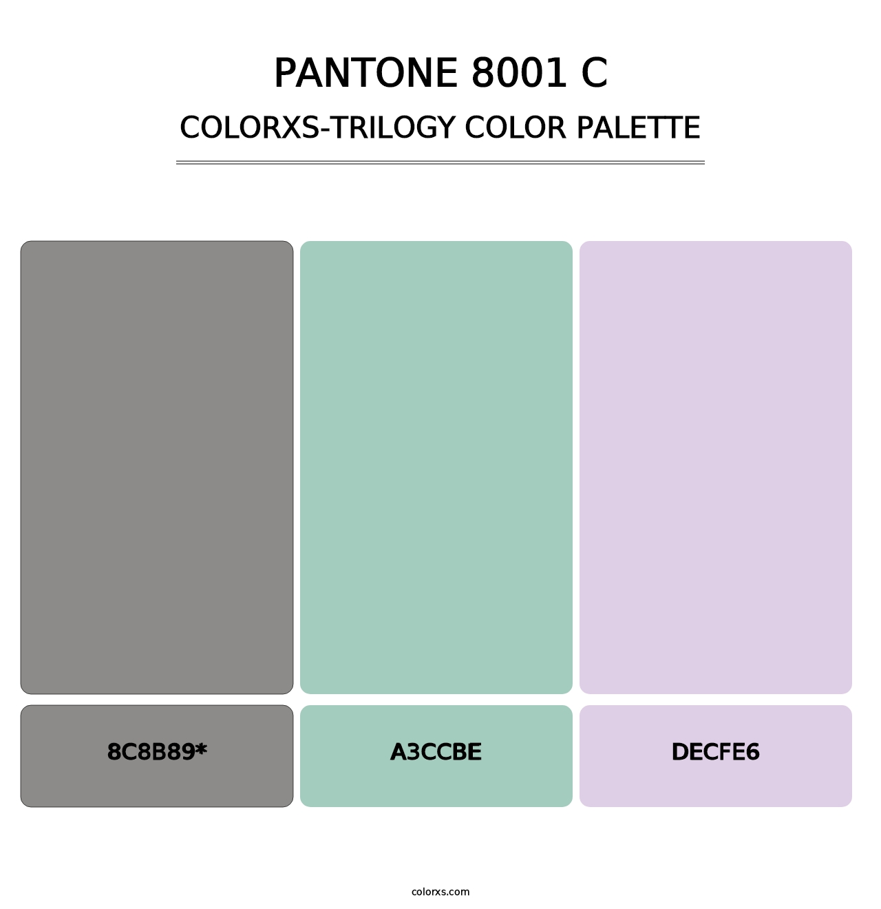 PANTONE 8001 C - Colorxs Trilogy Palette