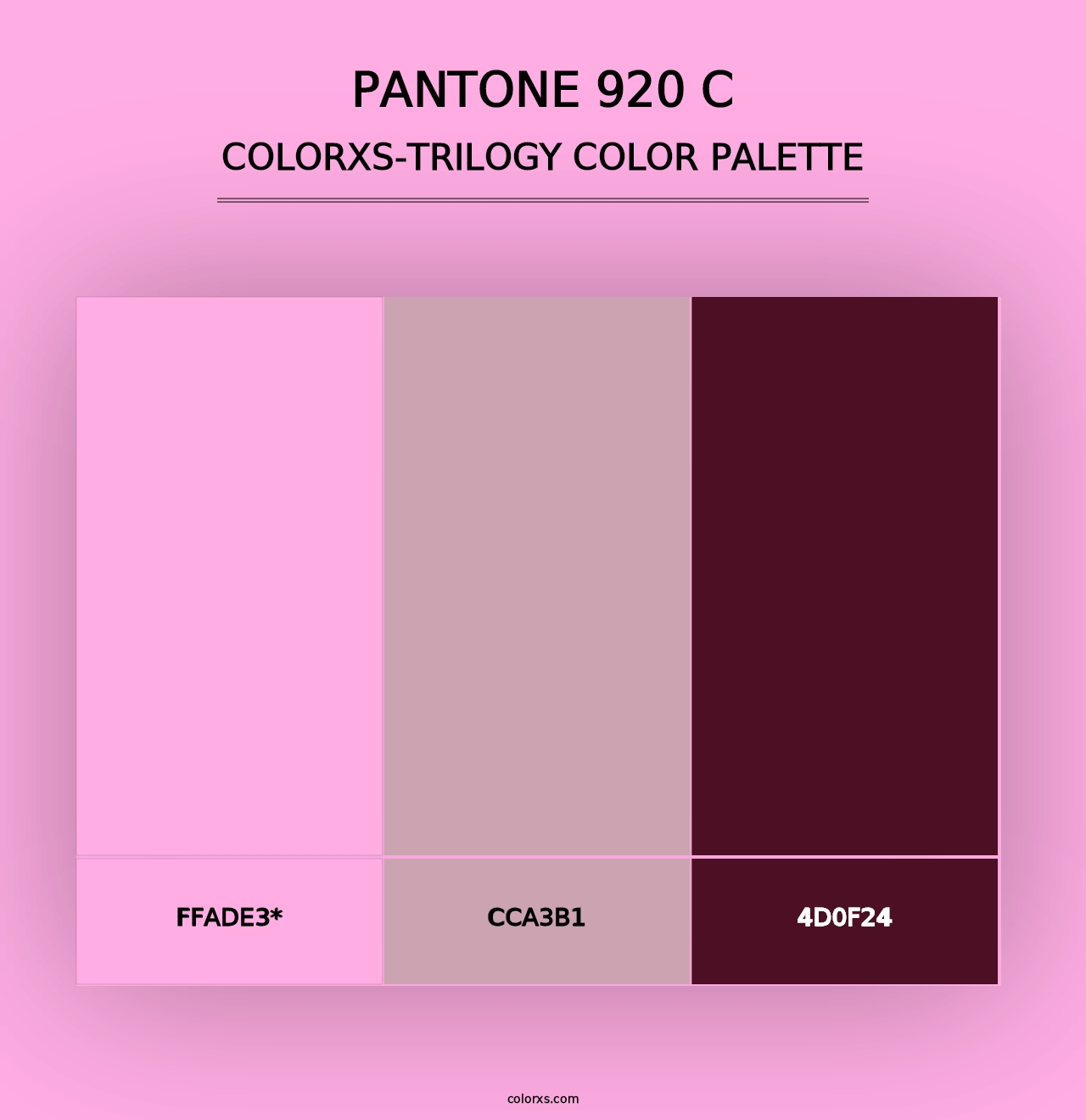 PANTONE 920 C - Colorxs Trilogy Palette