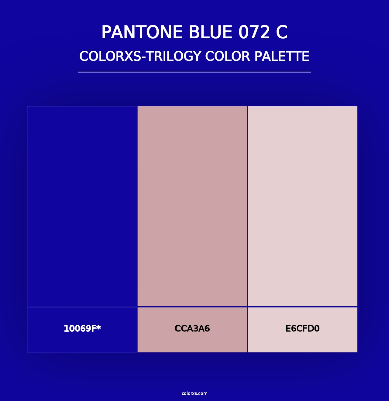 PANTONE Blue 072 C - Colorxs Trilogy Palette