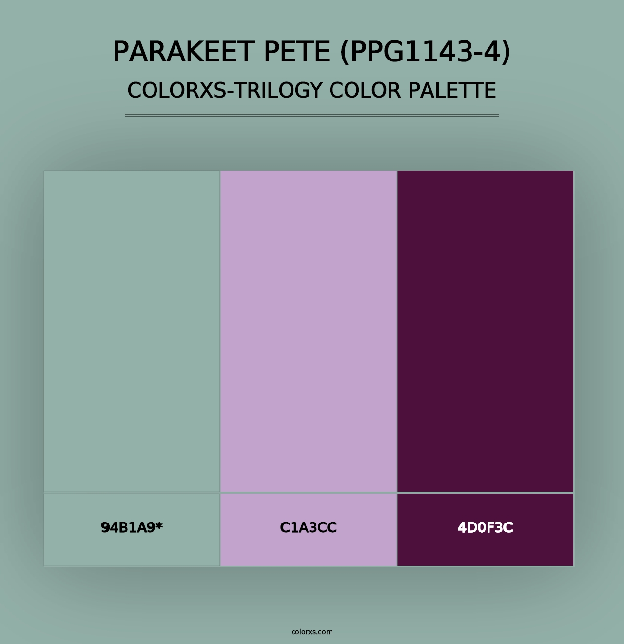 Parakeet Pete (PPG1143-4) - Colorxs Trilogy Palette