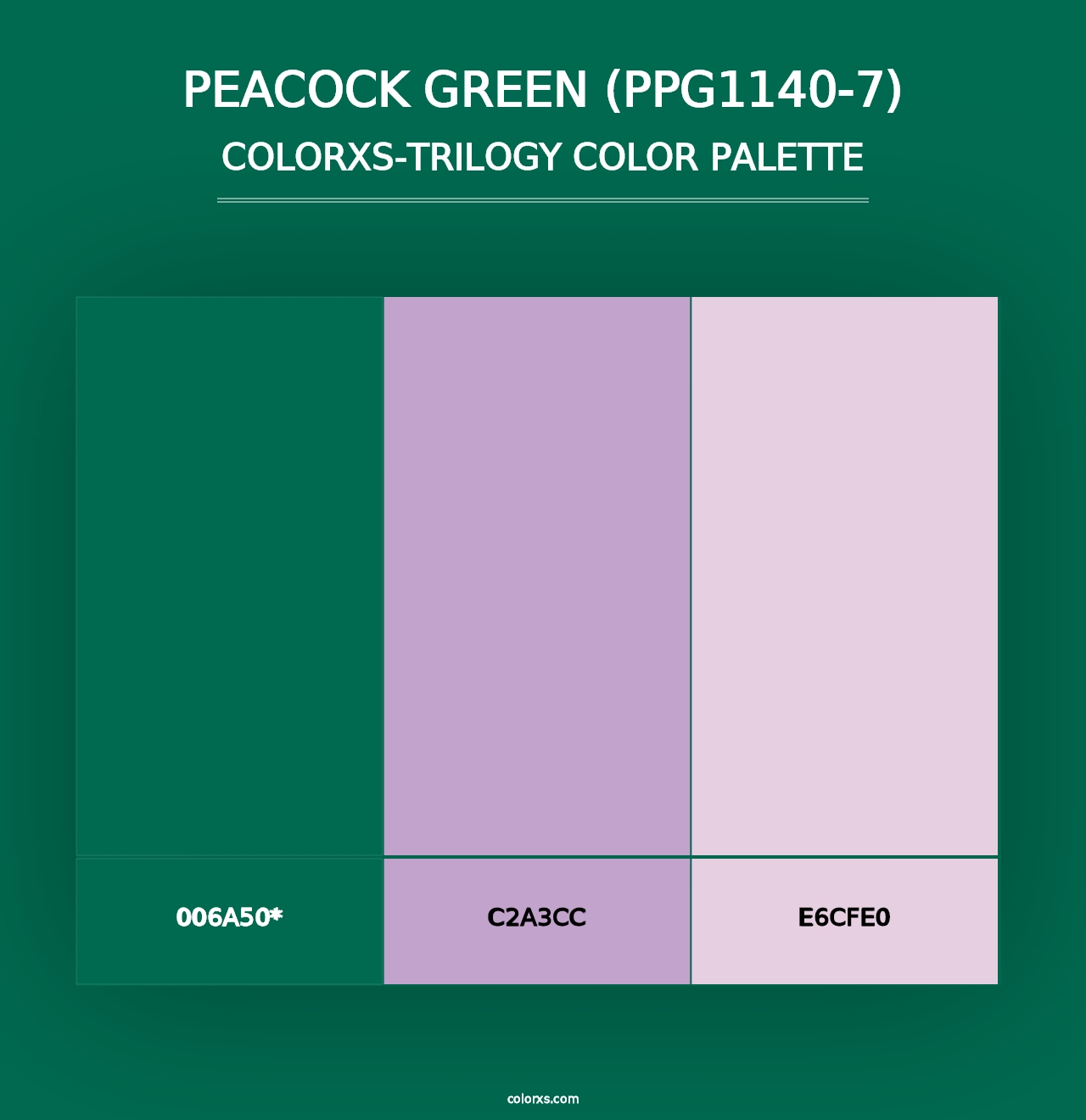 Peacock Green (PPG1140-7) - Colorxs Trilogy Palette