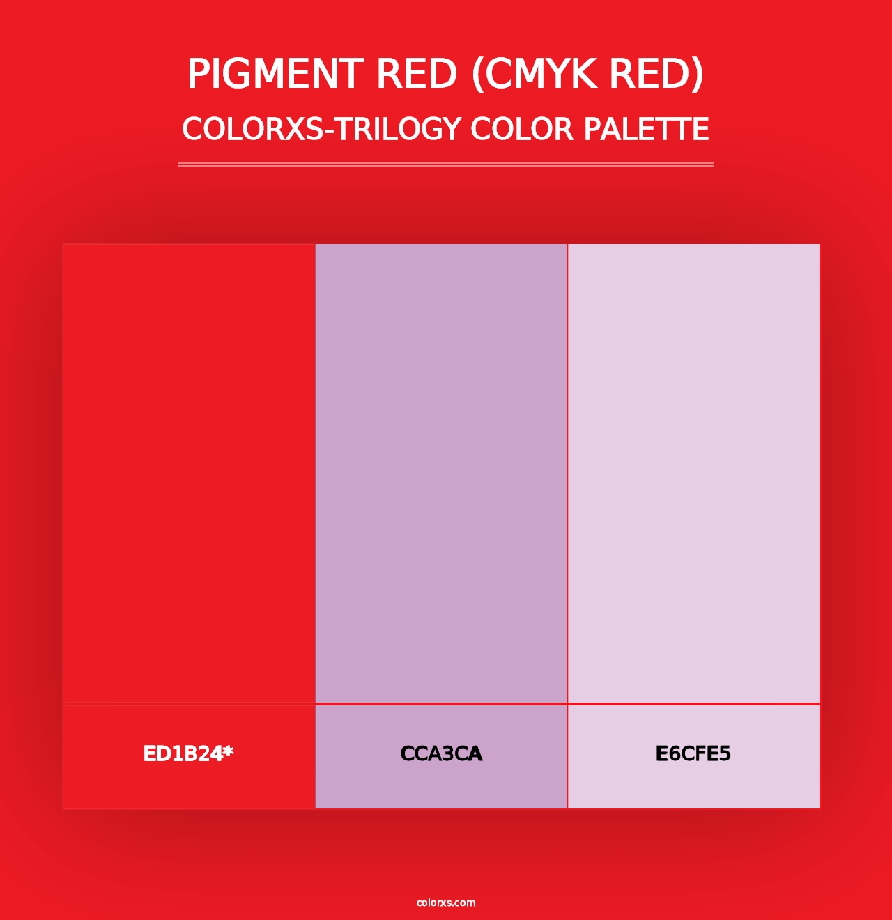 Pigment Red (CMYK Red) - Colorxs Trilogy Palette