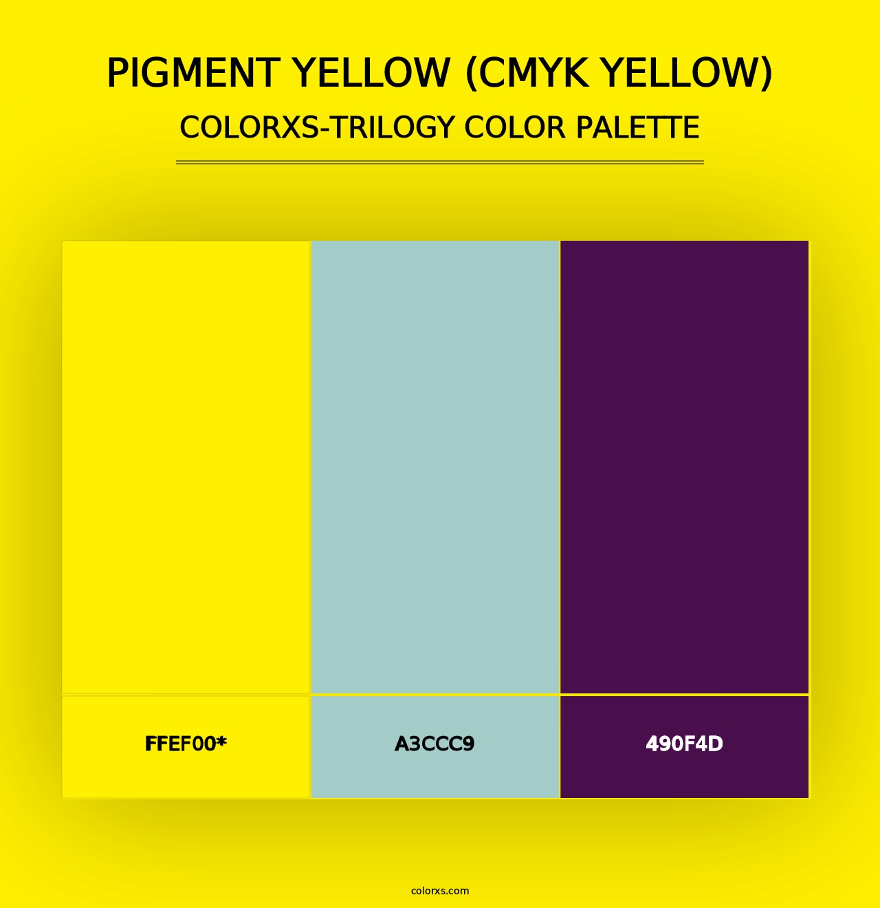 Pigment Yellow (CMYK Yellow) - Colorxs Trilogy Palette