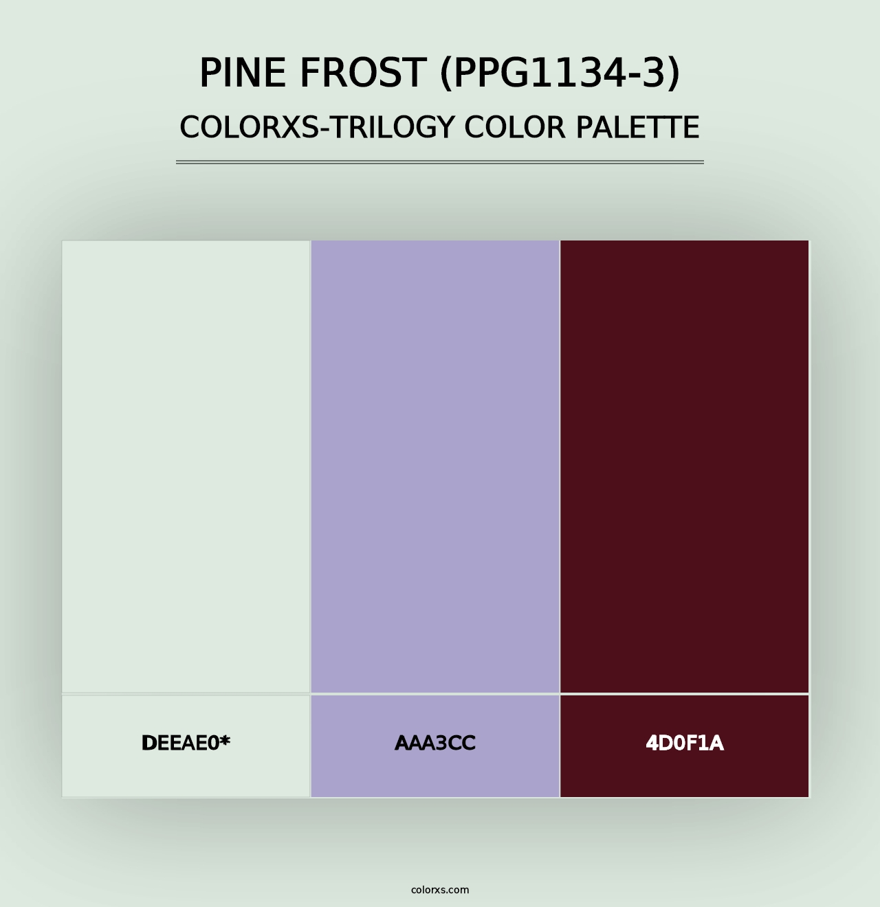 Pine Frost (PPG1134-3) - Colorxs Trilogy Palette