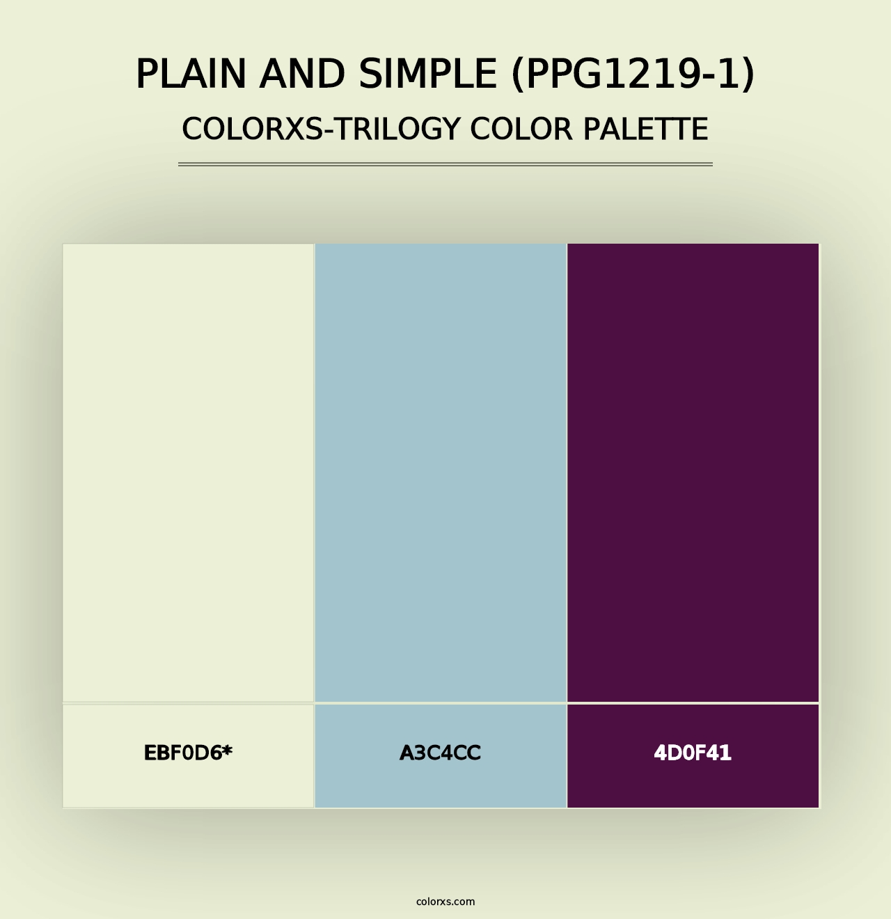 Plain And Simple (PPG1219-1) - Colorxs Trilogy Palette