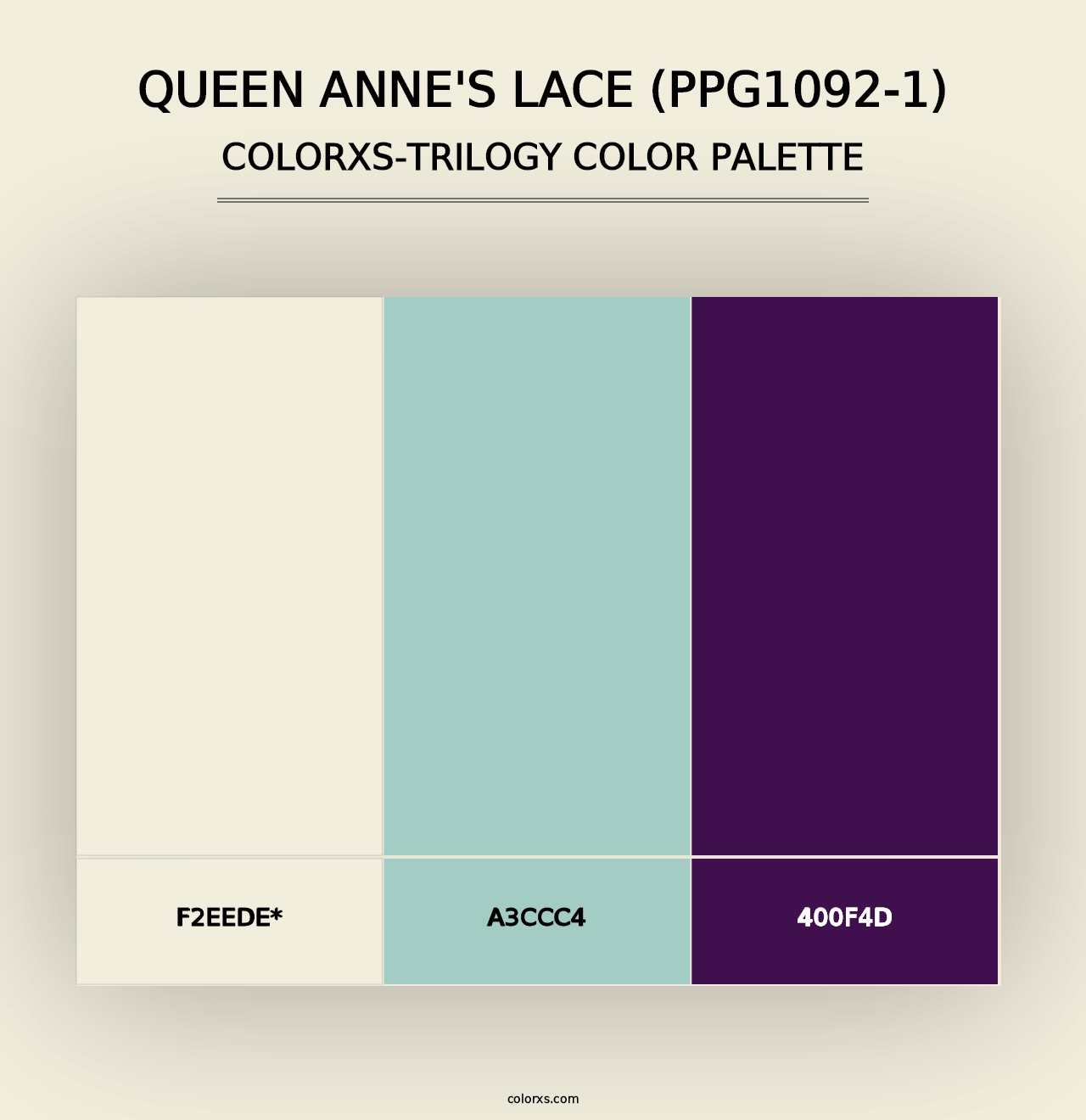 Queen Anne's Lace (PPG1092-1) - Colorxs Trilogy Palette