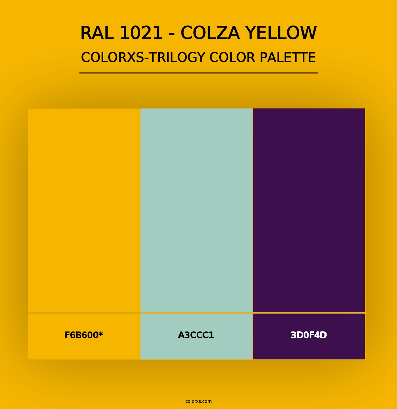 RAL 1021 - Colza Yellow - Colorxs Trilogy Palette