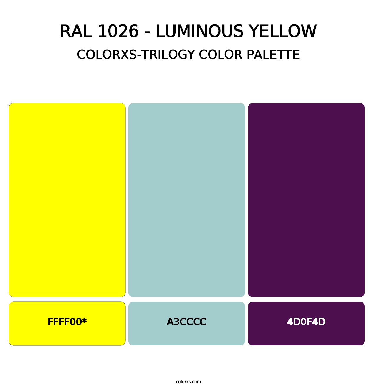 RAL 1026 - Luminous Yellow - Colorxs Trilogy Palette