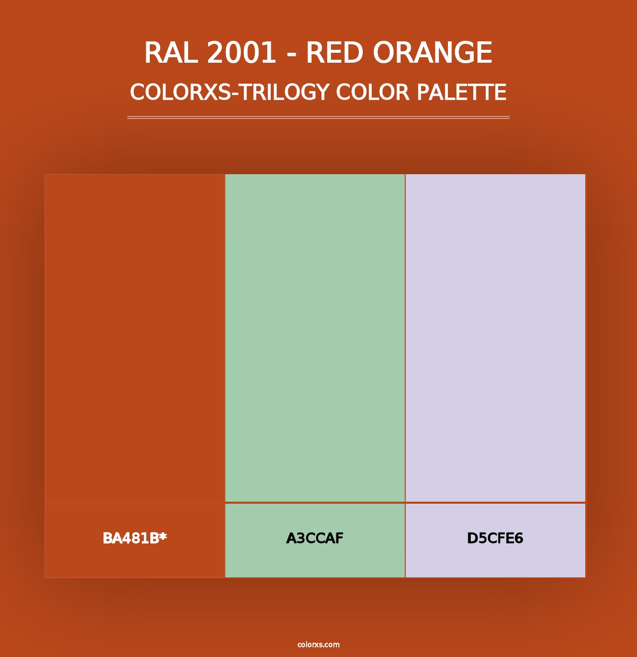 RAL 2001 - Red Orange - Colorxs Trilogy Palette