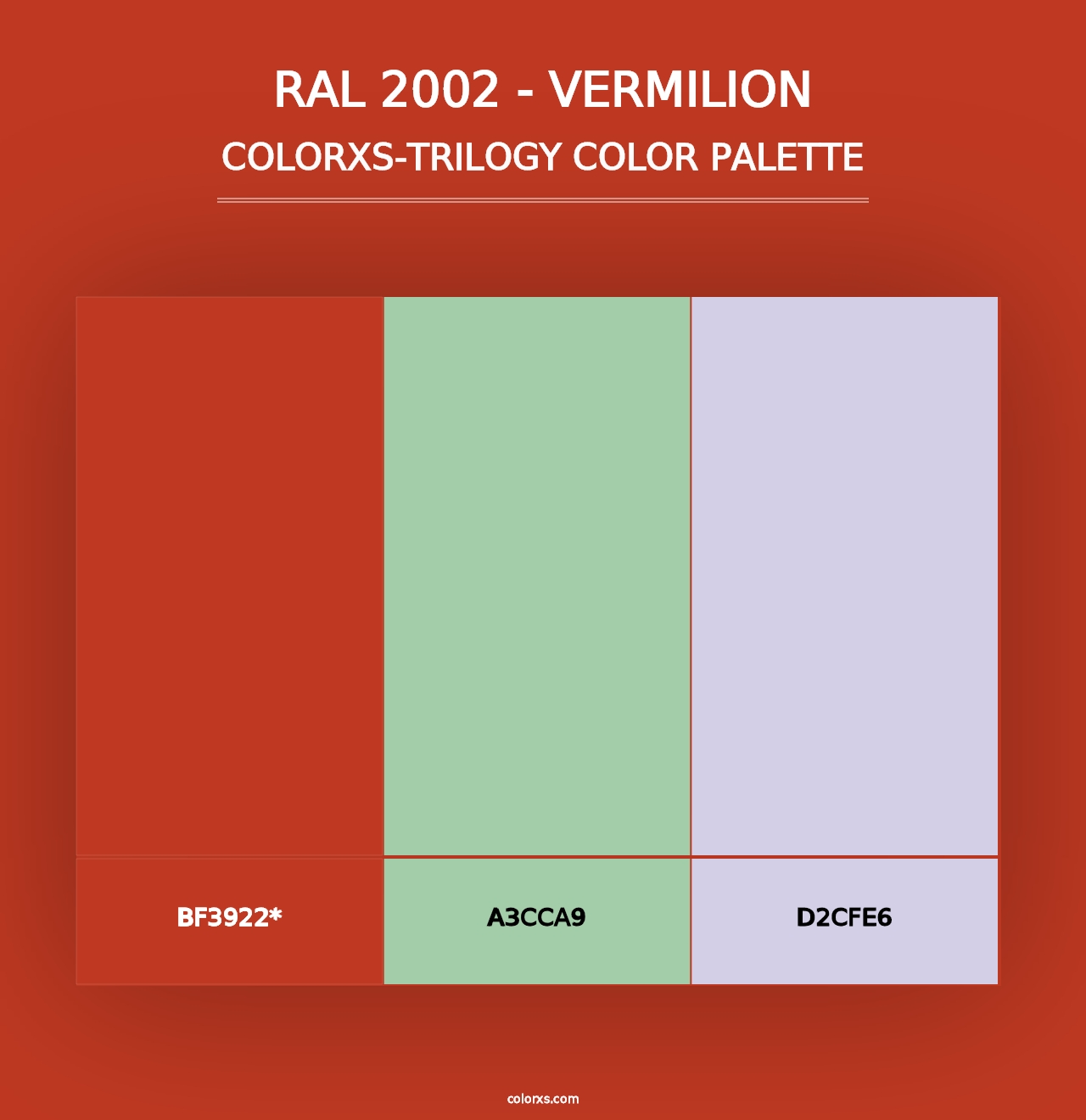 RAL 2002 - Vermilion - Colorxs Trilogy Palette