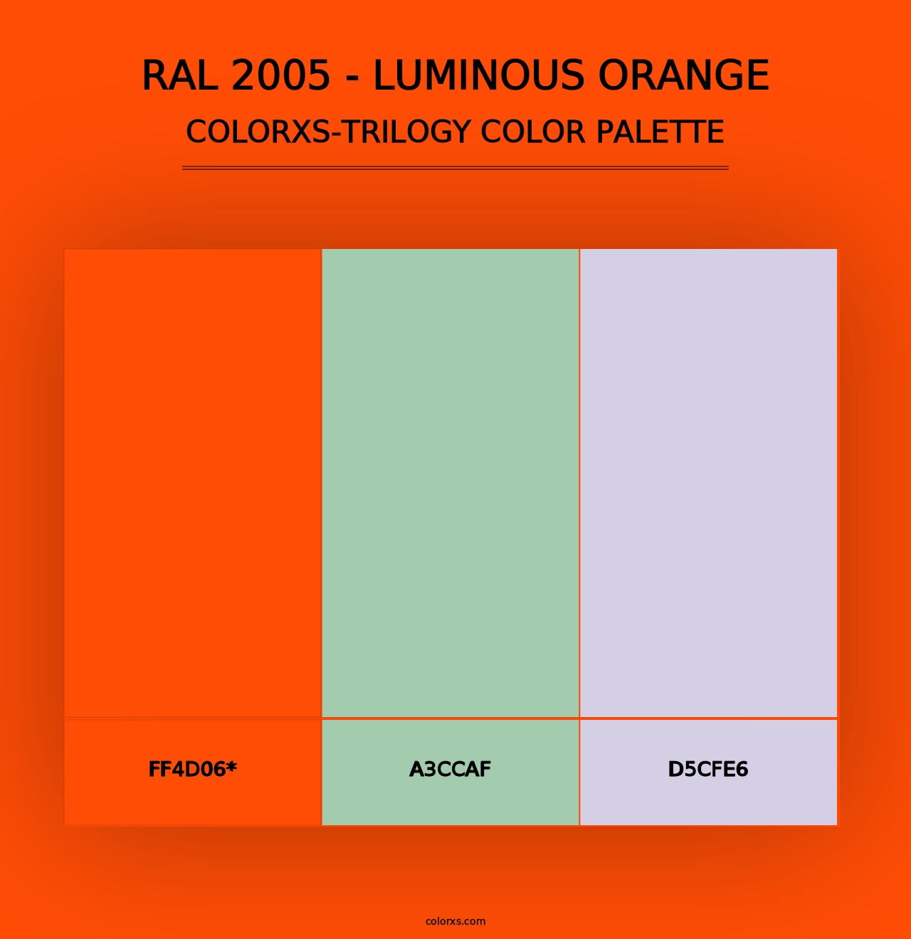 RAL 2005 - Luminous Orange - Colorxs Trilogy Palette