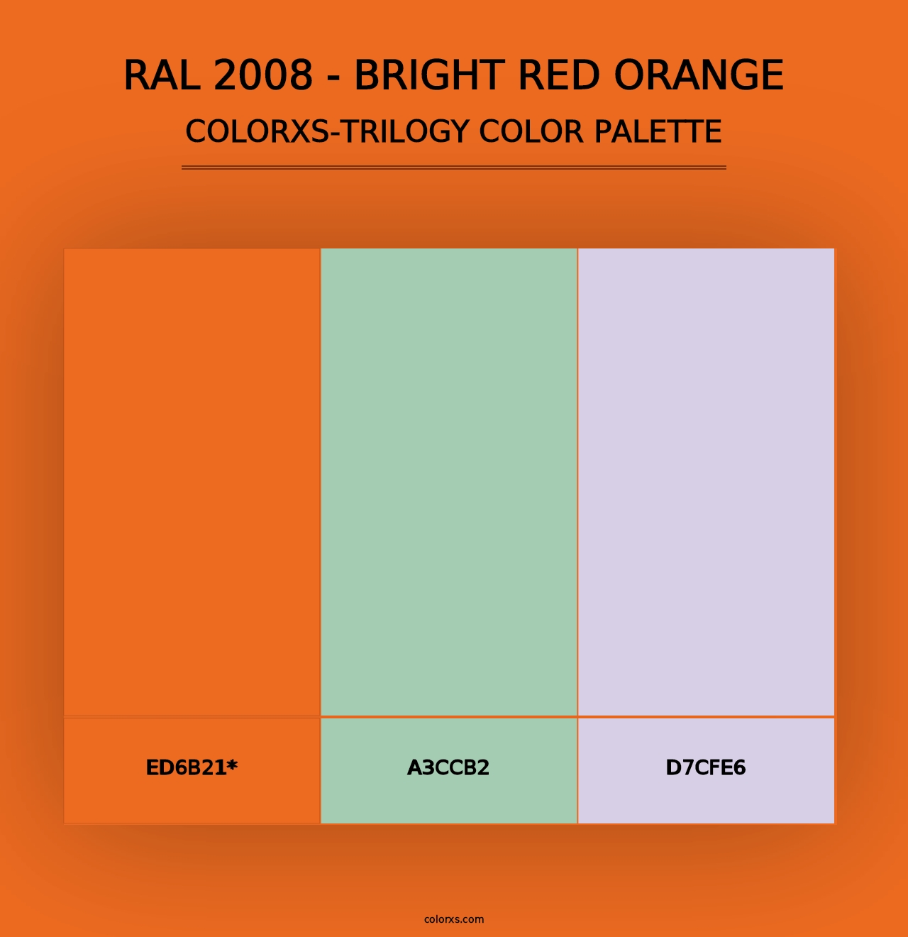 RAL 2008 - Bright Red Orange - Colorxs Trilogy Palette