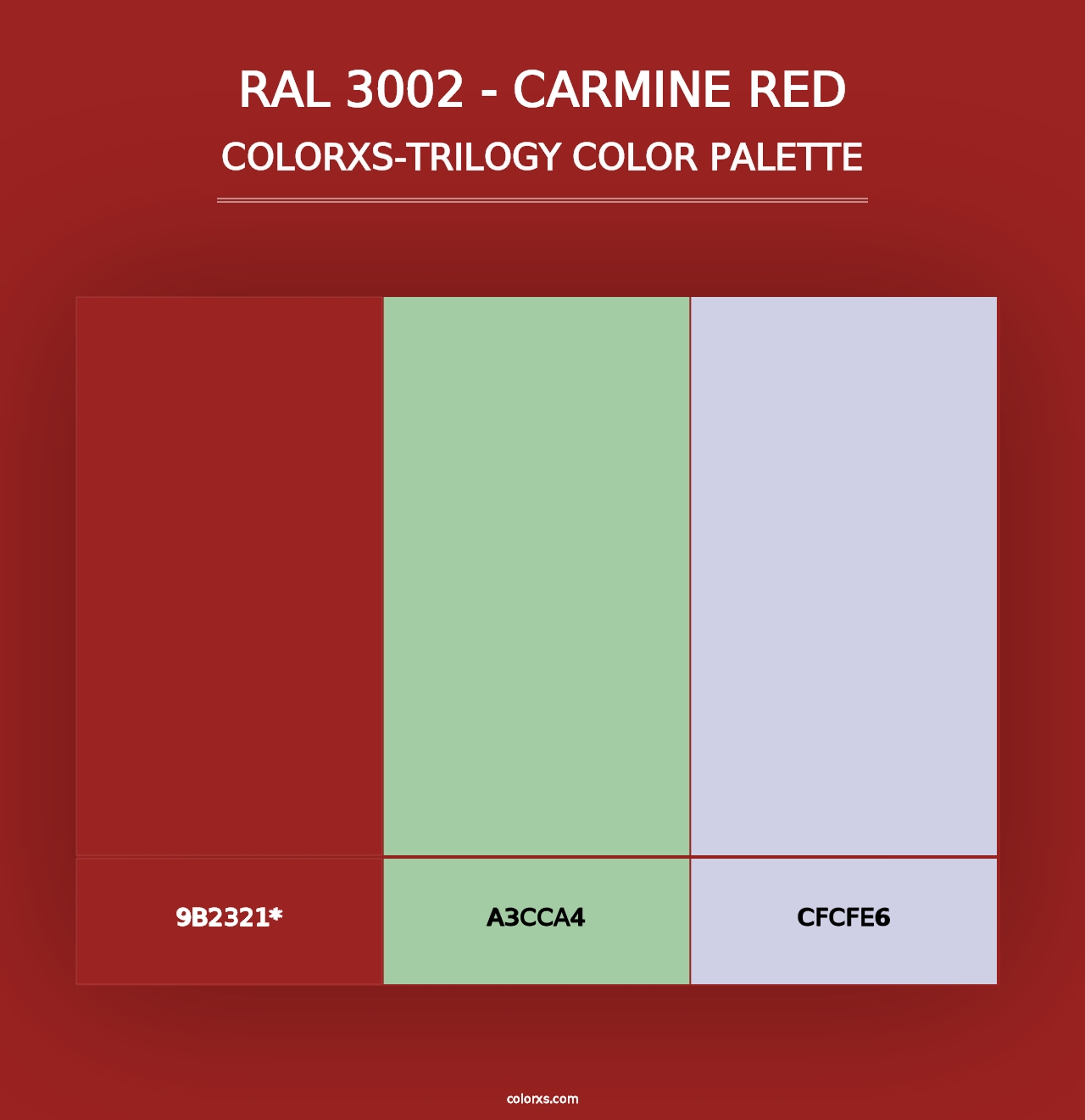 RAL 3002 - Carmine Red - Colorxs Trilogy Palette