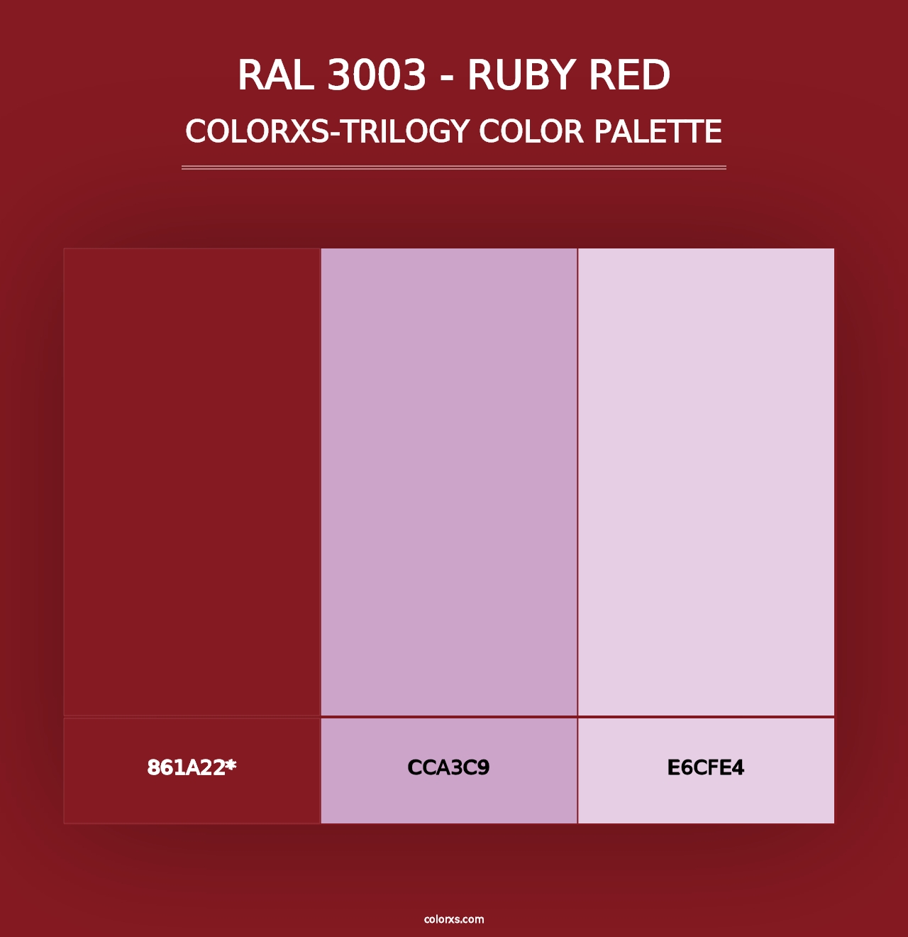 RAL 3003 - Ruby Red - Colorxs Trilogy Palette