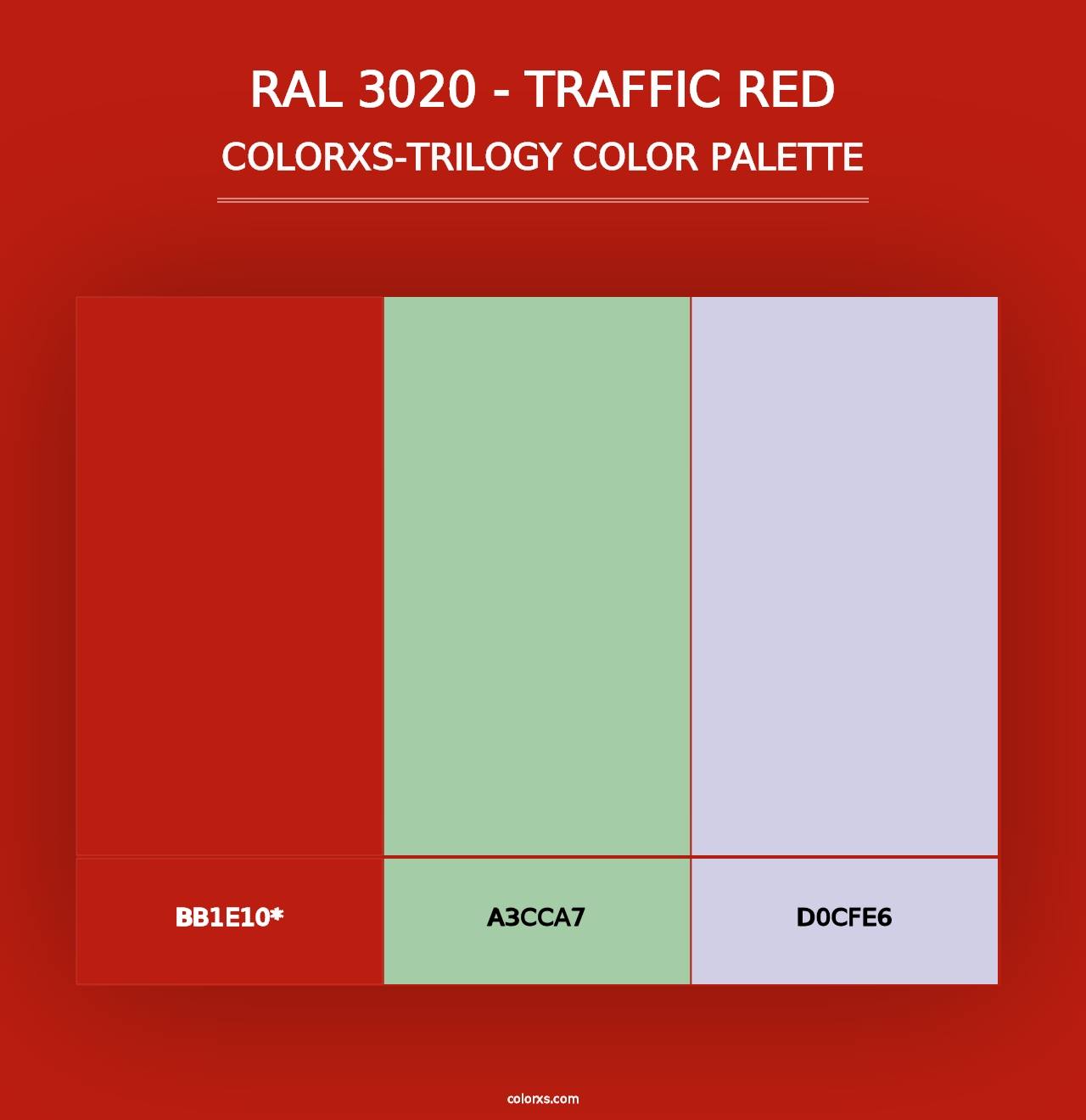 RAL 3020 - Traffic Red - Colorxs Trilogy Palette