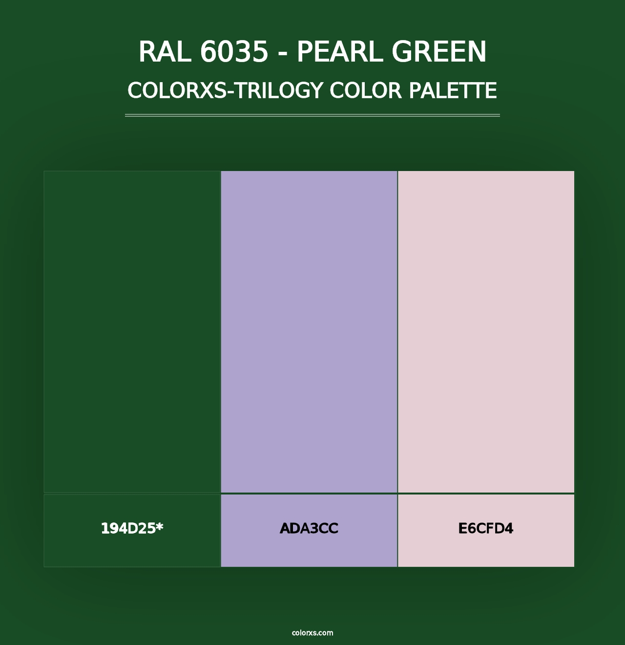 RAL 6035 - Pearl Green - Colorxs Trilogy Palette