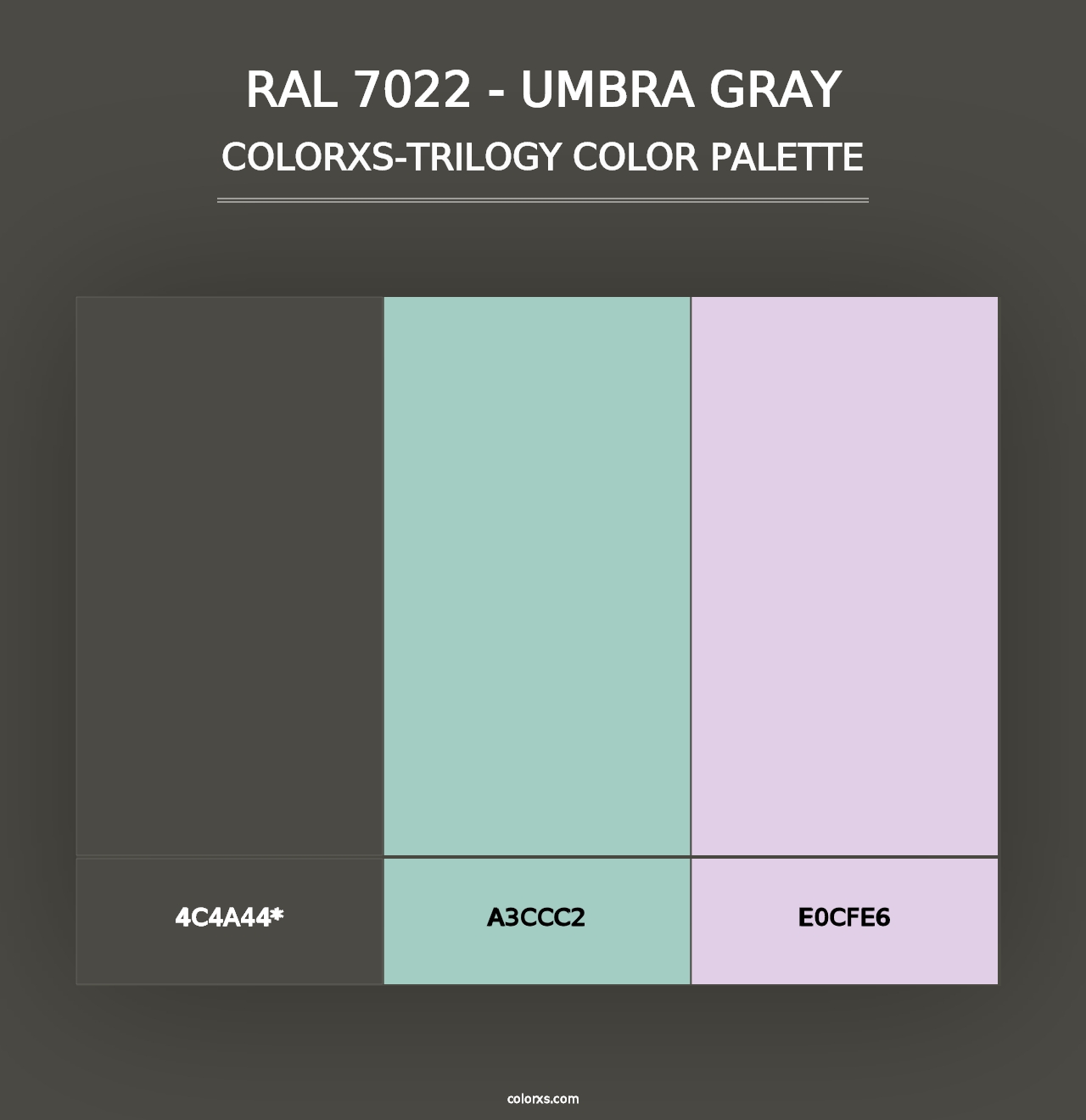 RAL 7022 - Umbra Gray - Colorxs Trilogy Palette