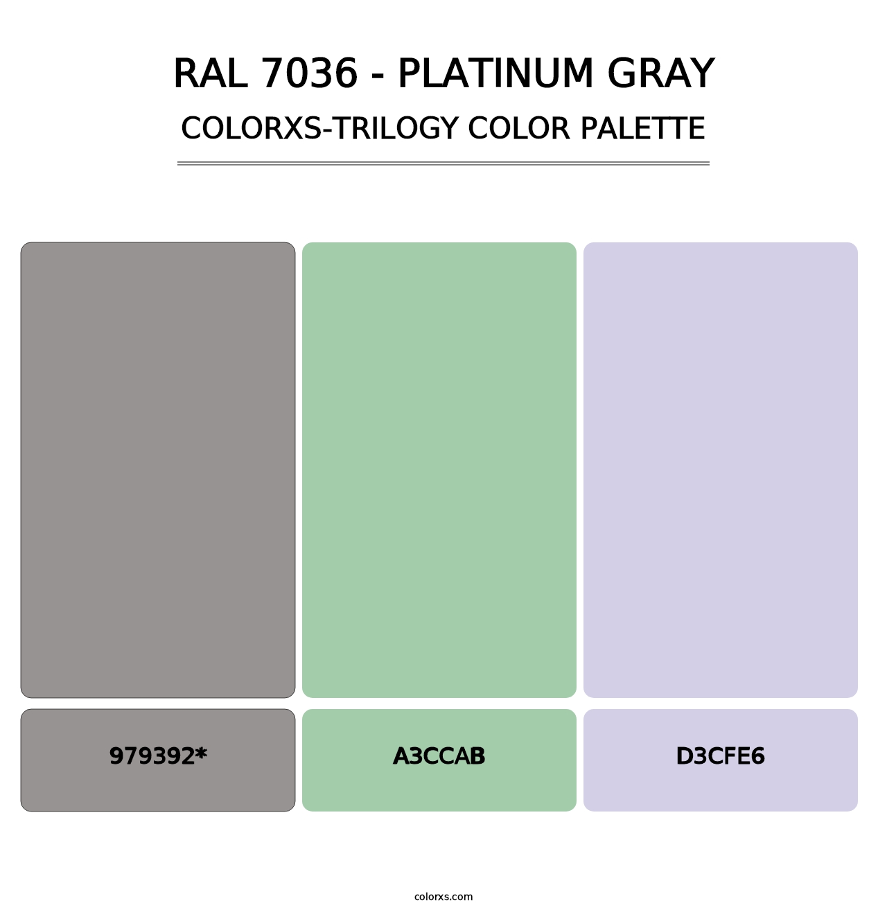 RAL 7036 - Platinum Gray - Colorxs Trilogy Palette