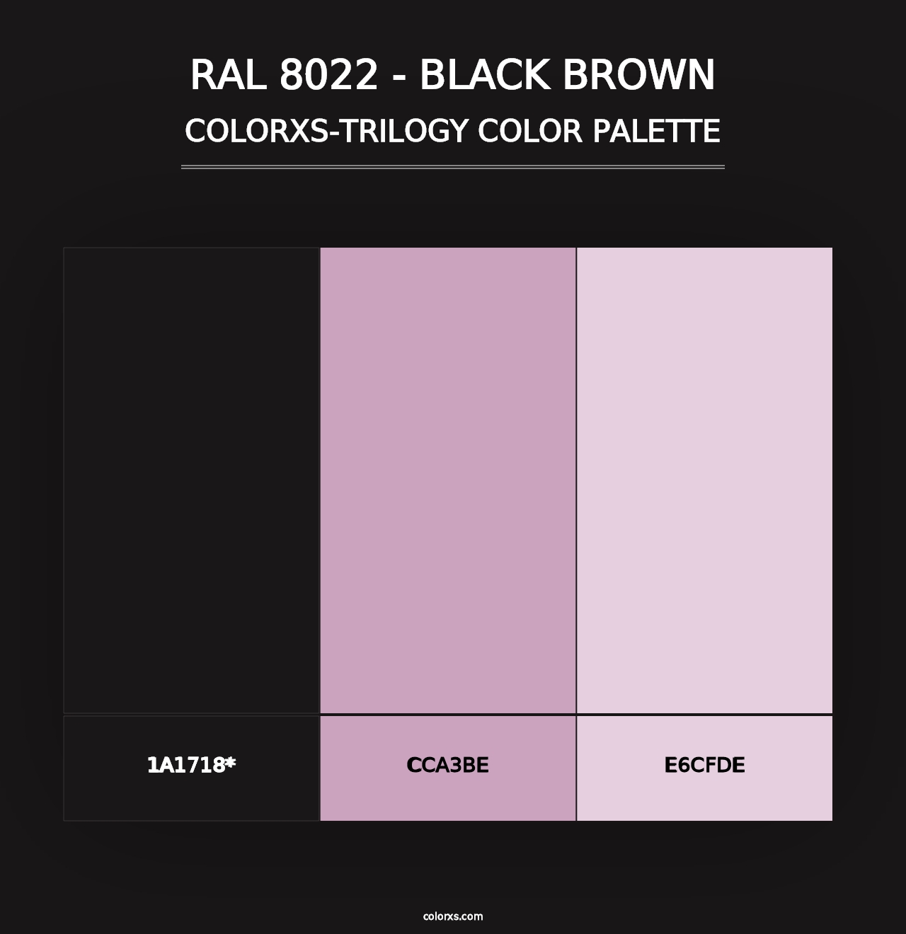 RAL 8022 - Black Brown - Colorxs Trilogy Palette