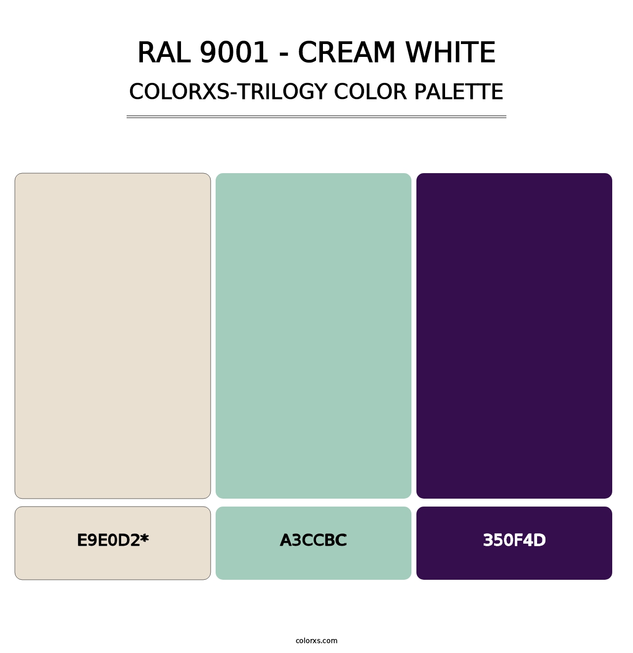 RAL 9001 - Cream White - Colorxs Trilogy Palette