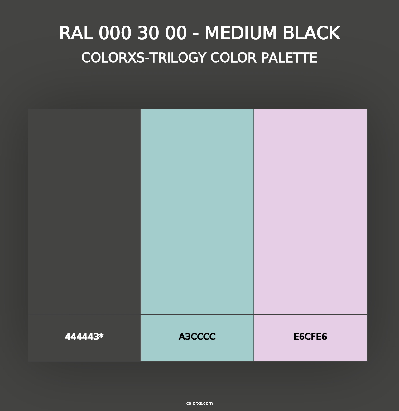 RAL 000 30 00 - Medium Black - Colorxs Trilogy Palette