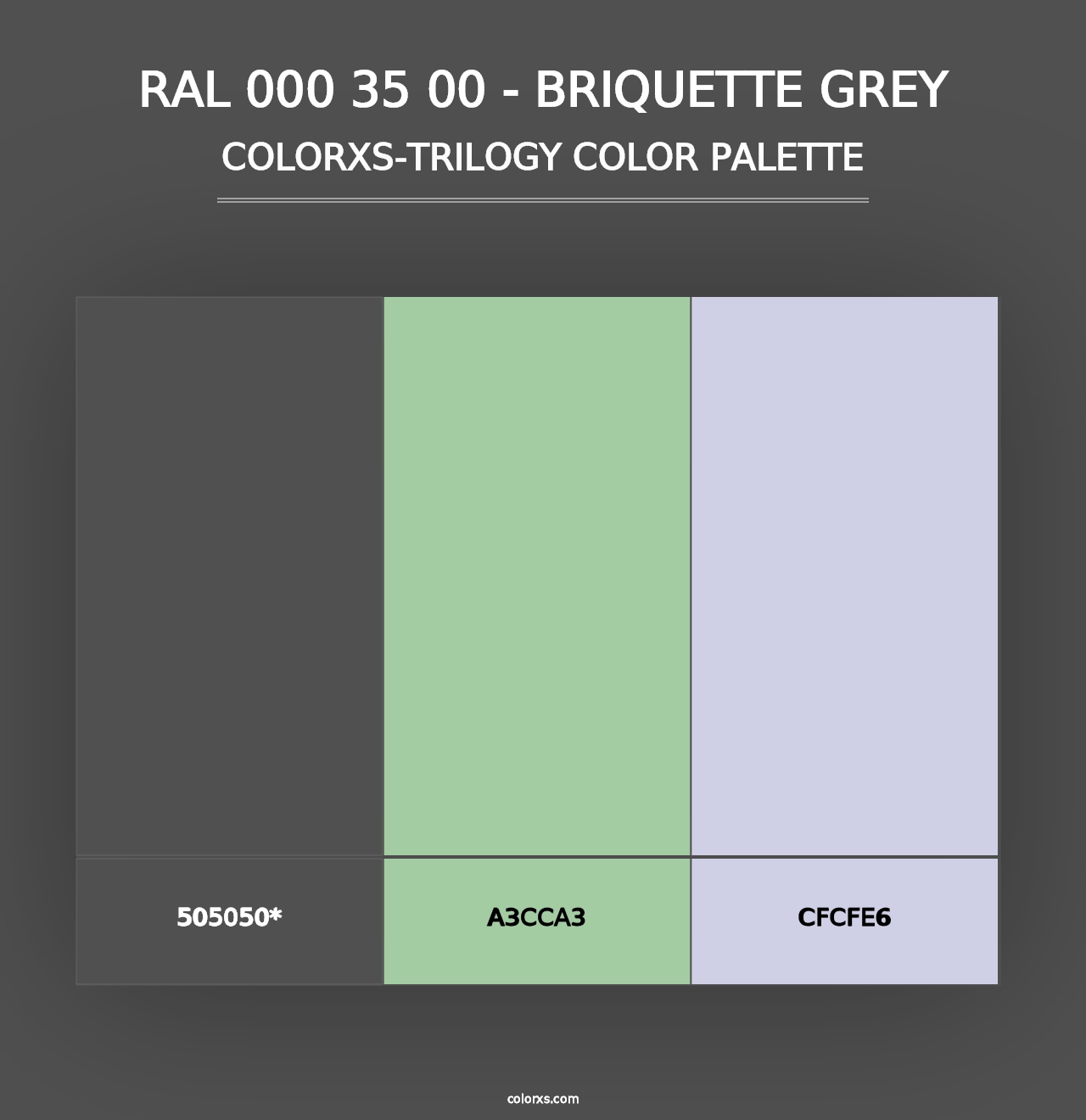 RAL 000 35 00 - Briquette Grey - Colorxs Trilogy Palette