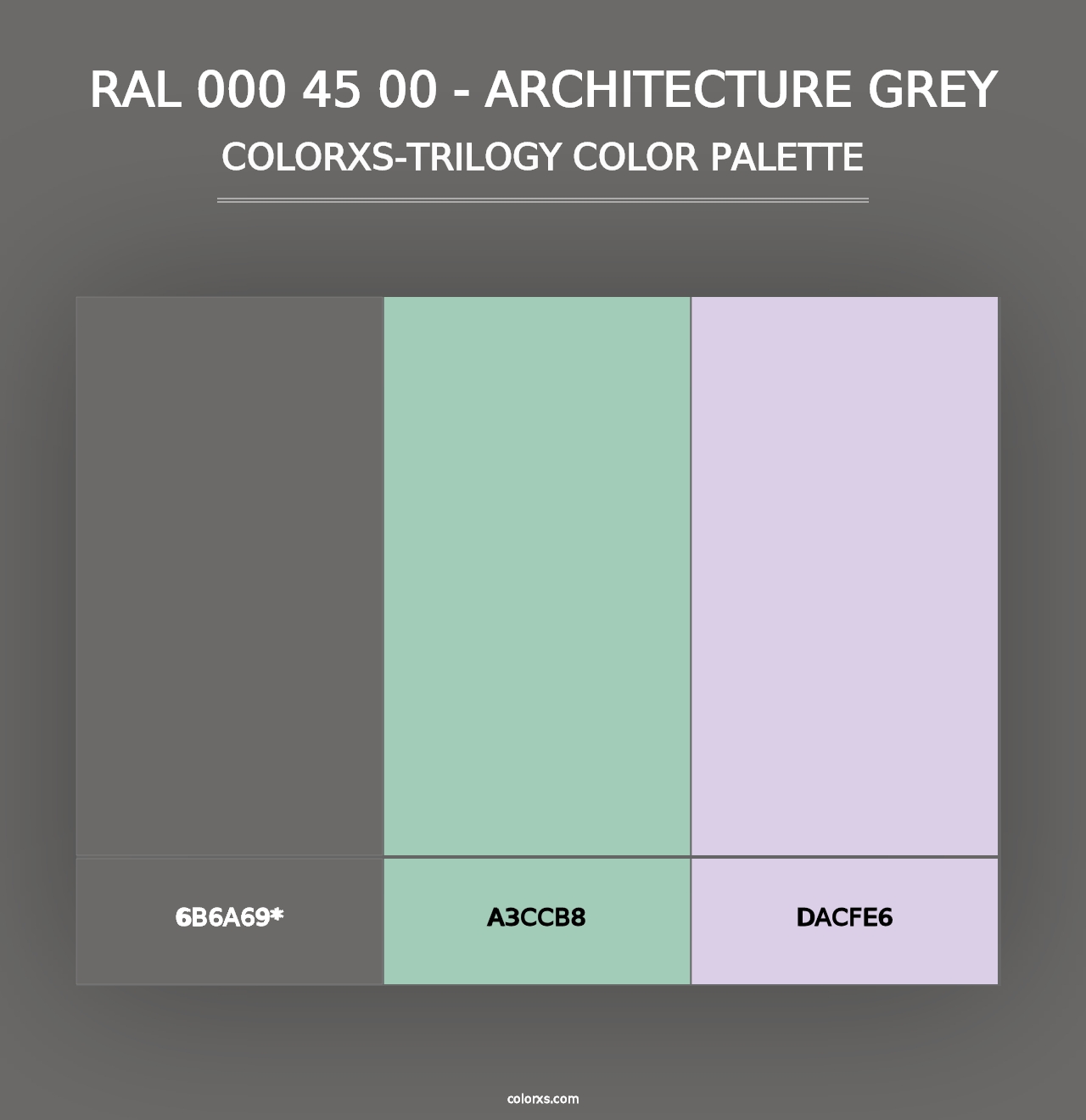 RAL 000 45 00 - Architecture Grey - Colorxs Trilogy Palette