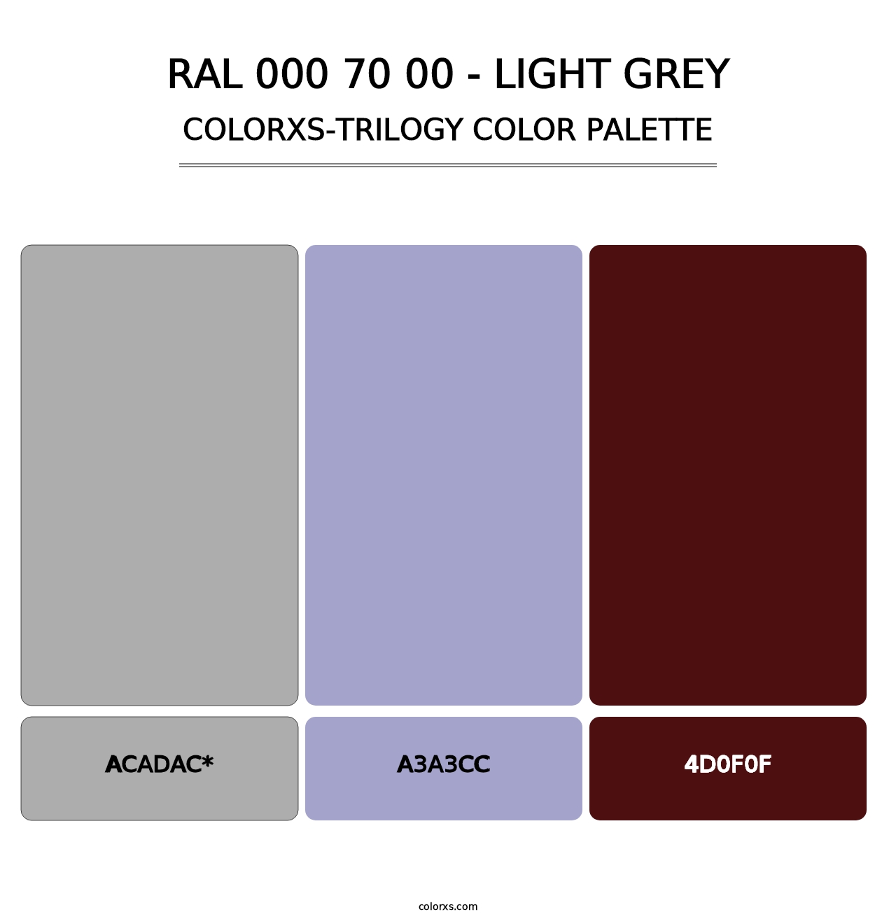 RAL 000 70 00 - Light Grey - Colorxs Trilogy Palette