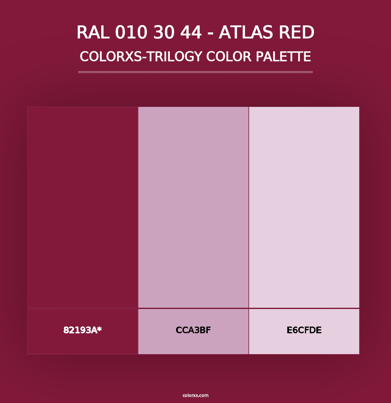 RAL 010 30 44 - Atlas Red - Colorxs Trilogy Palette