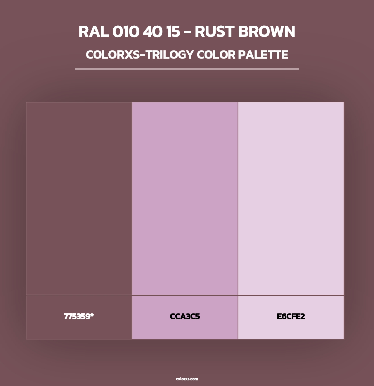 RAL 010 40 15 - Rust Brown - Colorxs Trilogy Palette