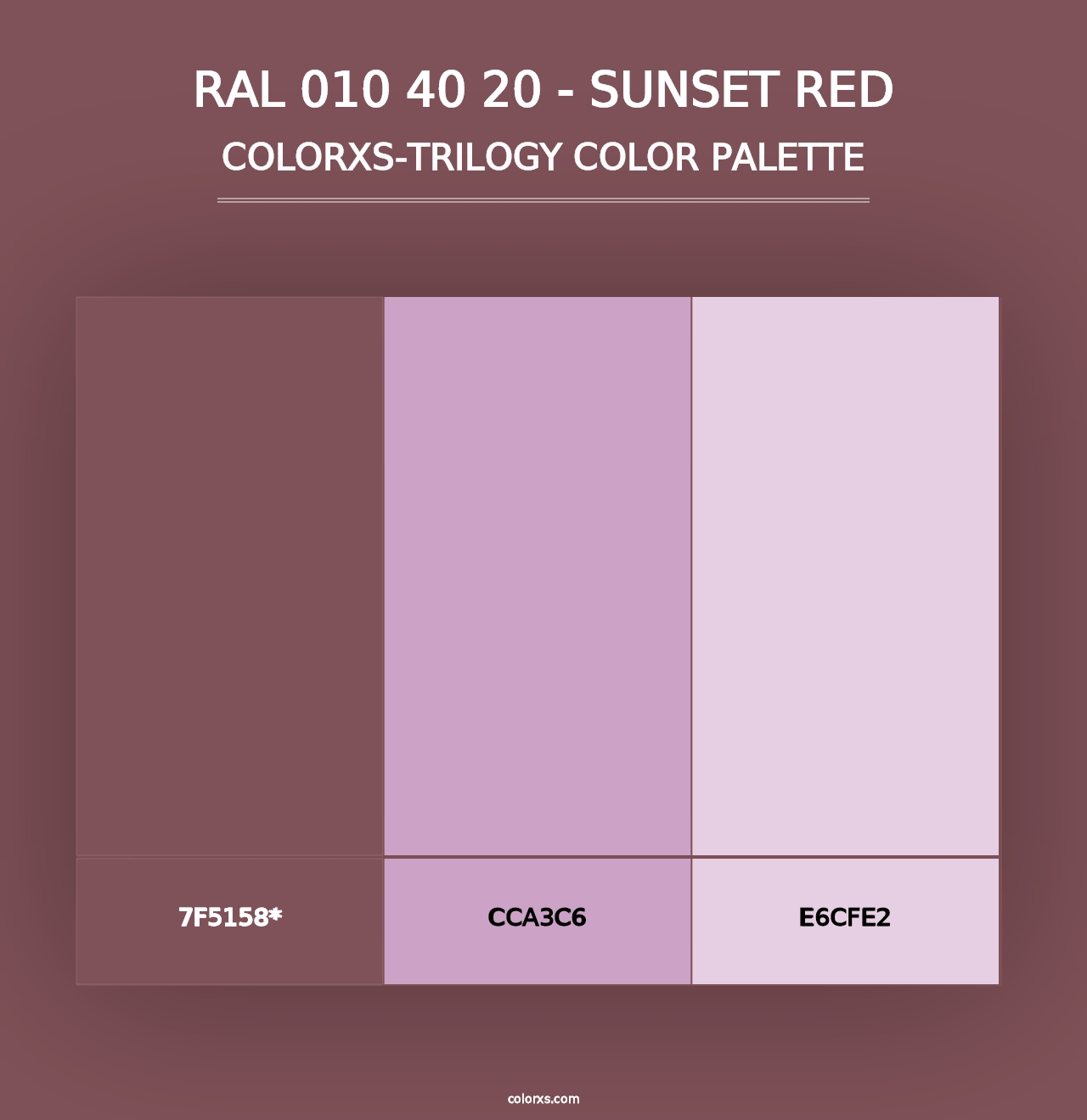 RAL 010 40 20 - Sunset Red - Colorxs Trilogy Palette