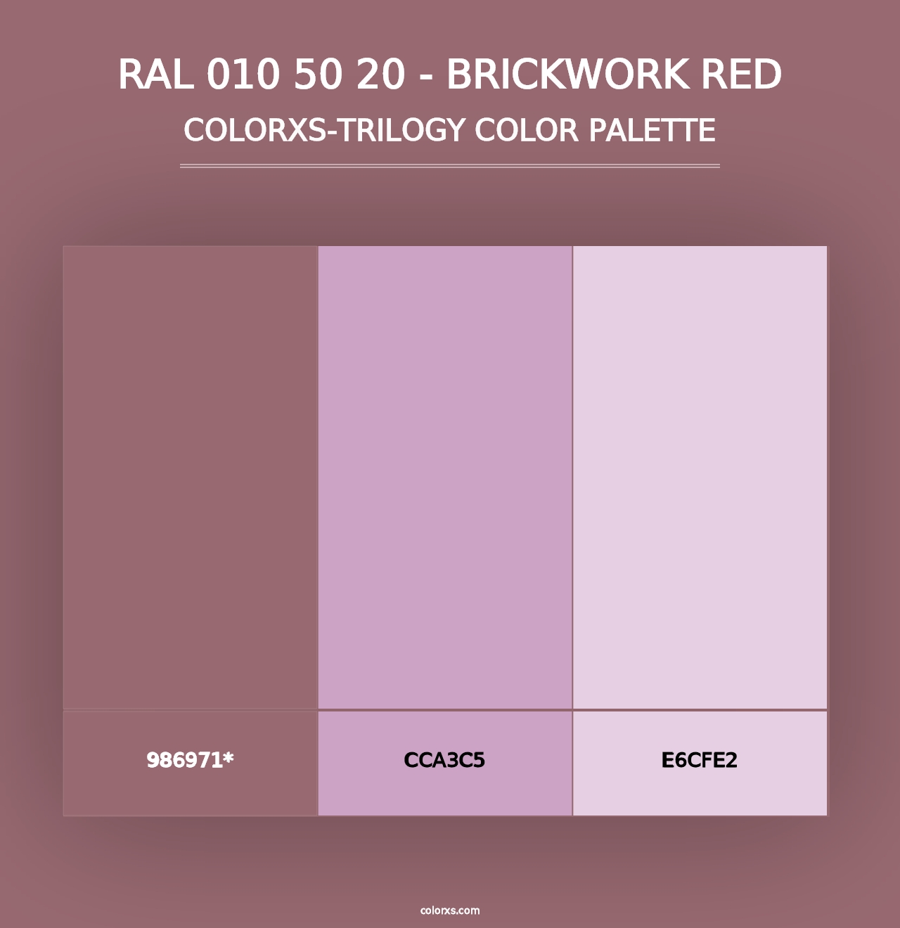 RAL 010 50 20 - Brickwork Red - Colorxs Trilogy Palette