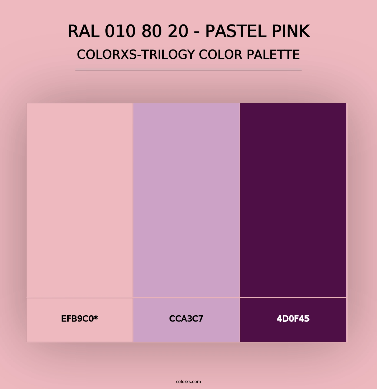 RAL 010 80 20 - Pastel Pink - Colorxs Trilogy Palette