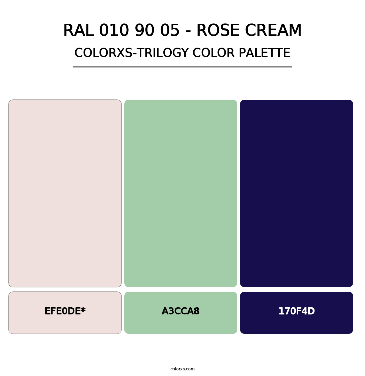 RAL 010 90 05 - Rose Cream - Colorxs Trilogy Palette