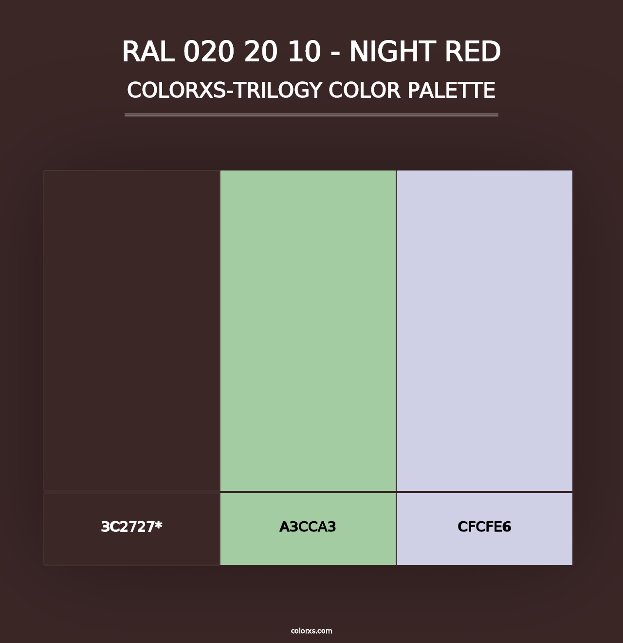 RAL 020 20 10 - Night Red - Colorxs Trilogy Palette